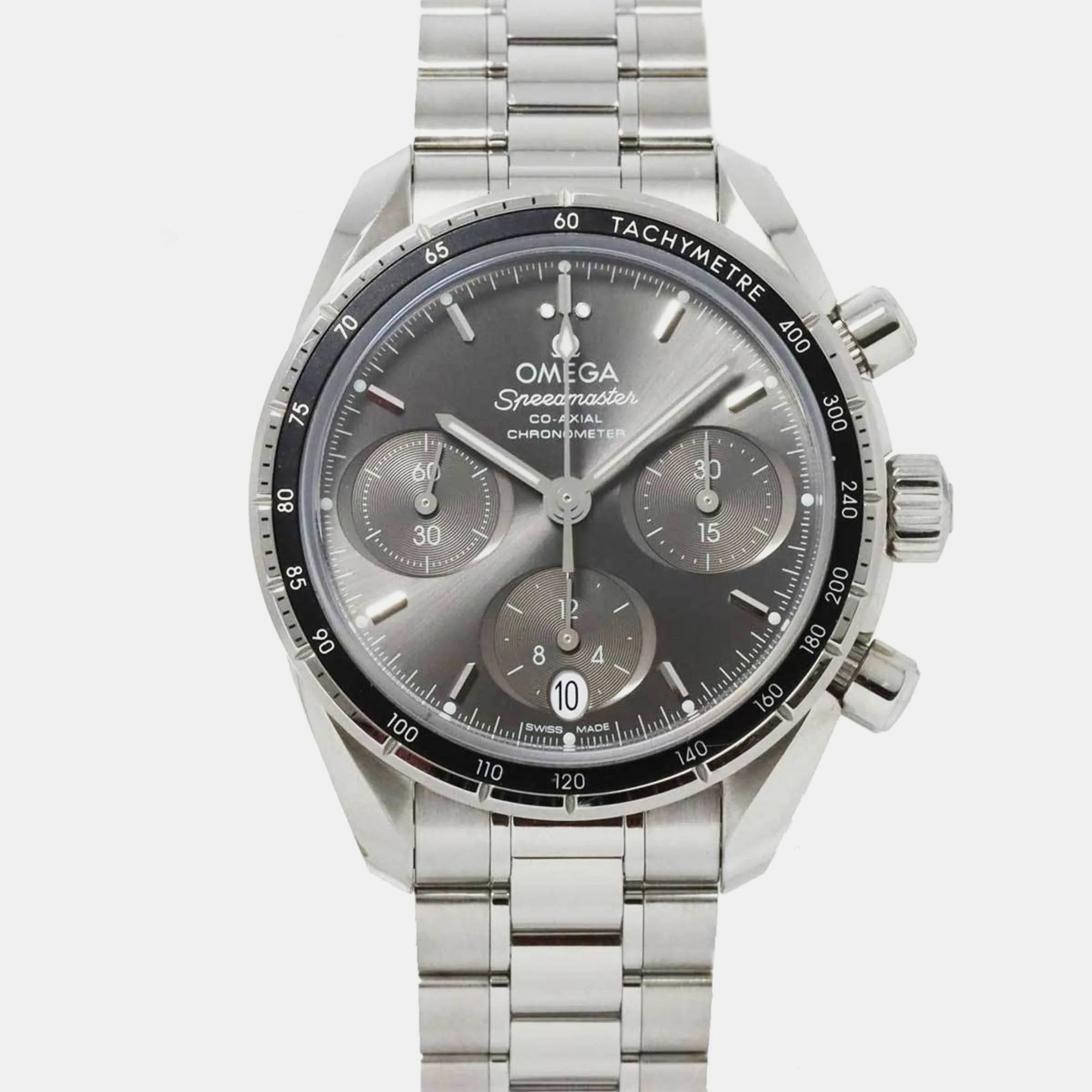 

Omega Grey Stainless Steel Speedmaster 324.30.38.50.06.001 Automatic Men's Wristwatch 38 mm