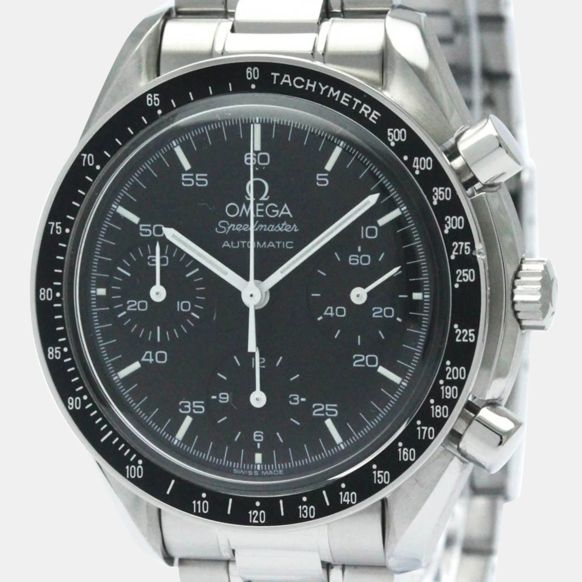 

Omega Black Stainless Steel Speedmaster 3510.50 Automatic Men's Wristwatch 39 mm