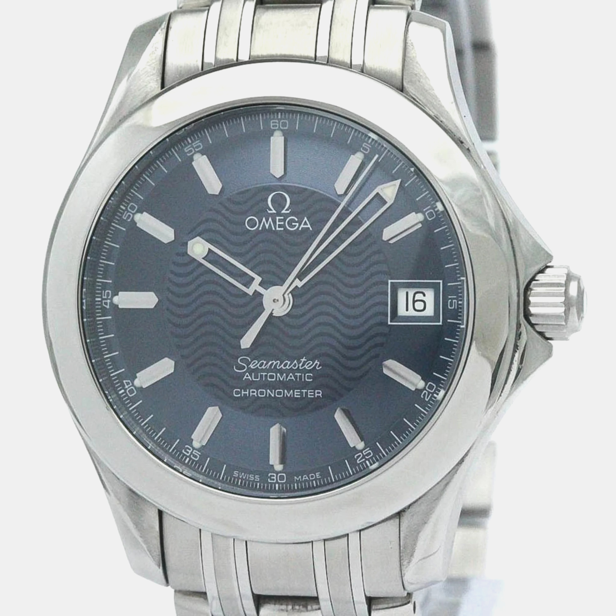 

Omega Blue Stainless Steel Seamaster 2501.81 Automatic Men's Wristwatch 36 mm
