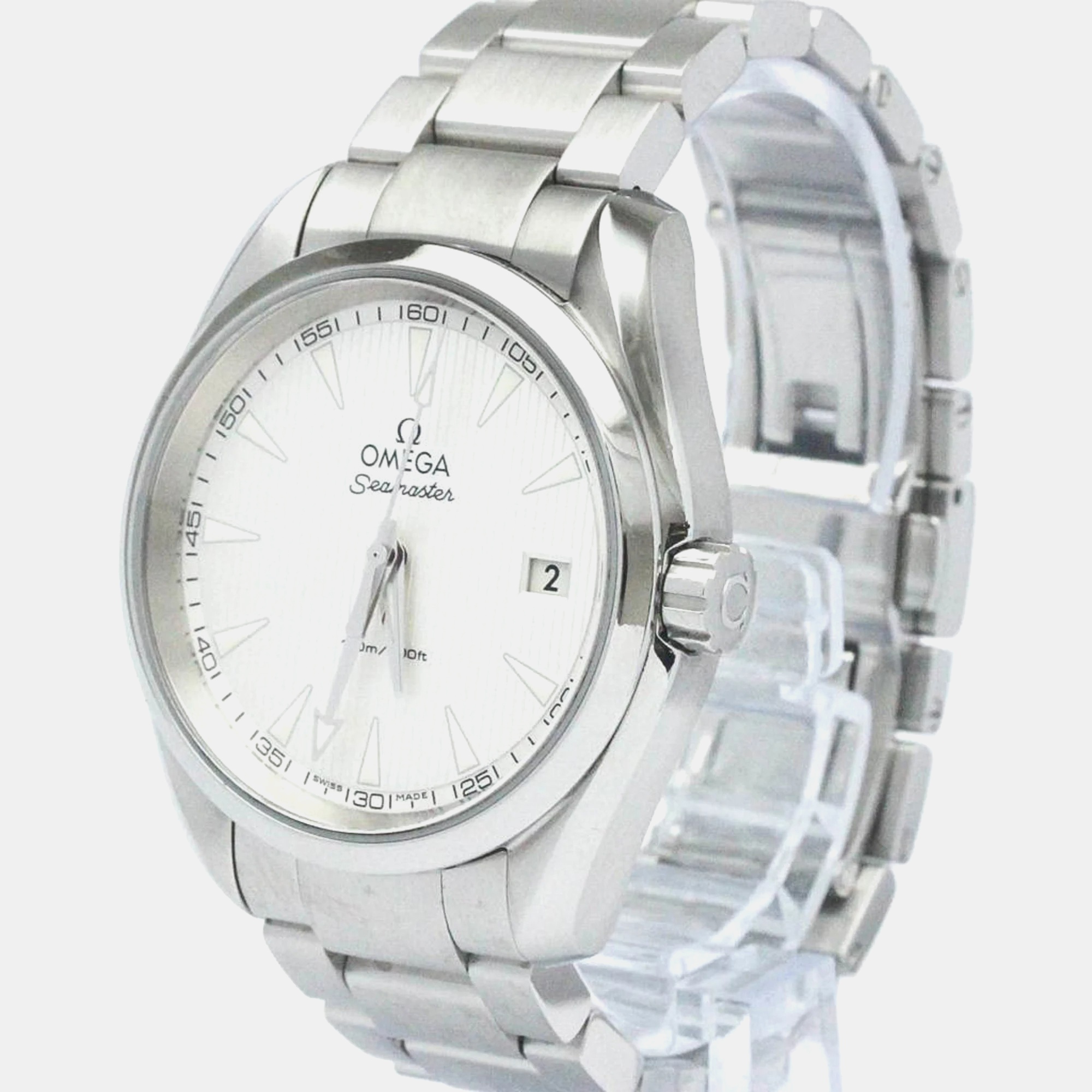 

Omega Silver Stainless Steel Seamaster Aqua Terra 231.10.39.60.02.001 Quartz Men's Wristwatch 39 mm