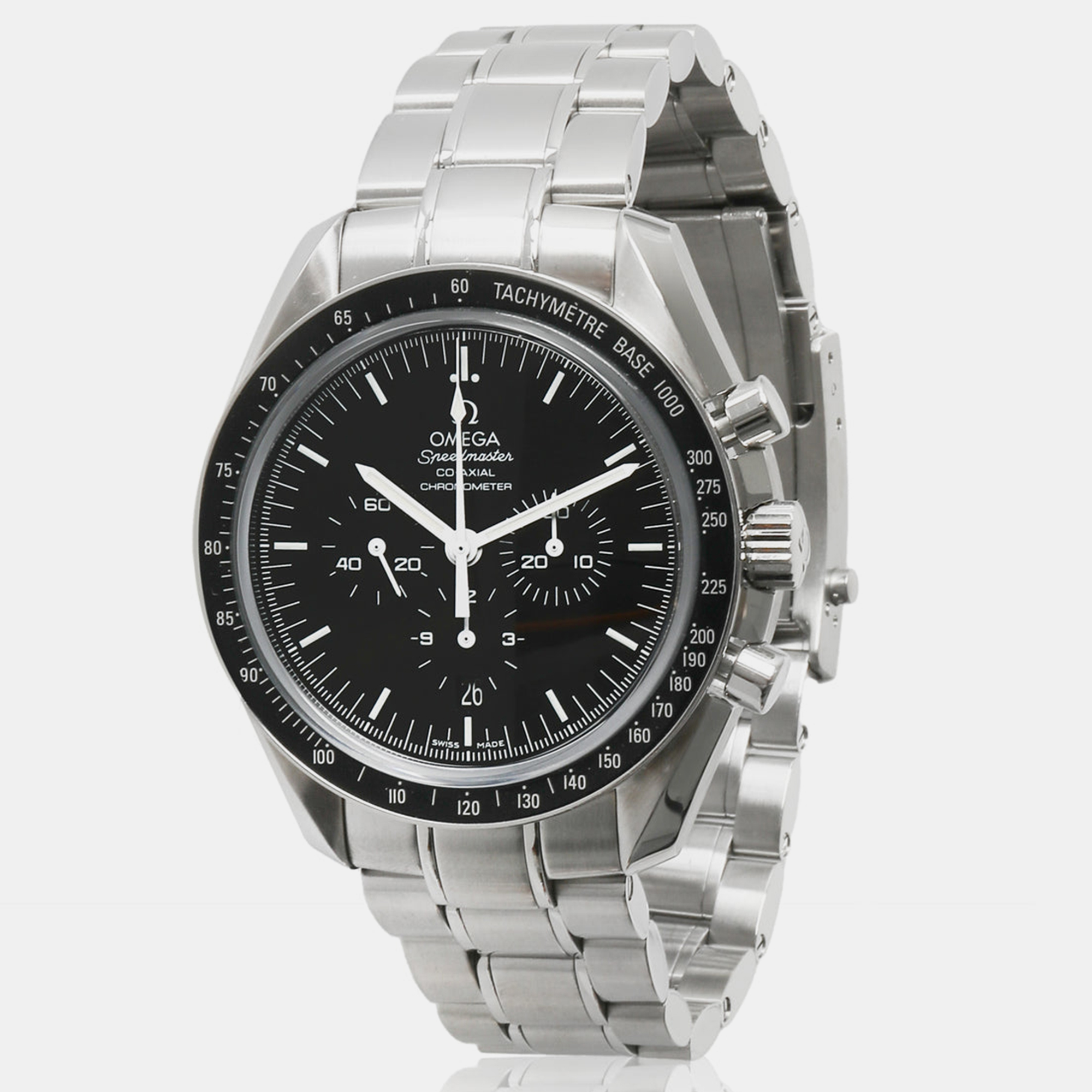 

Omega Black Stainless Steel Speedmaster Automatic Men's Wristwatch