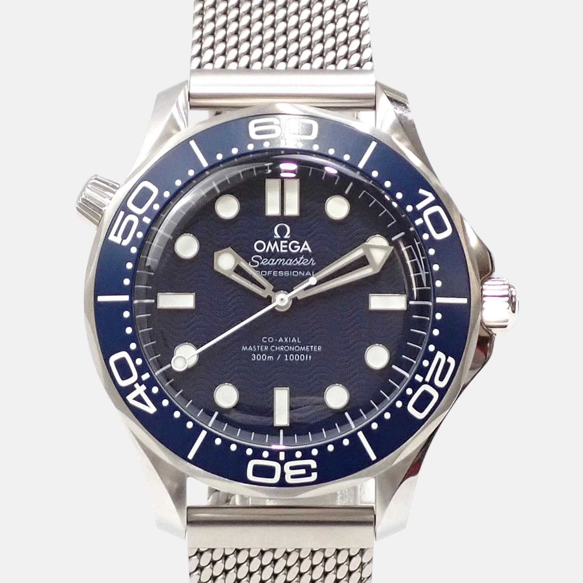 

Omega Blue Stainless Steel Seamaster Diver 300M James Bond 60Th Anniversary A210523 Men's Watch