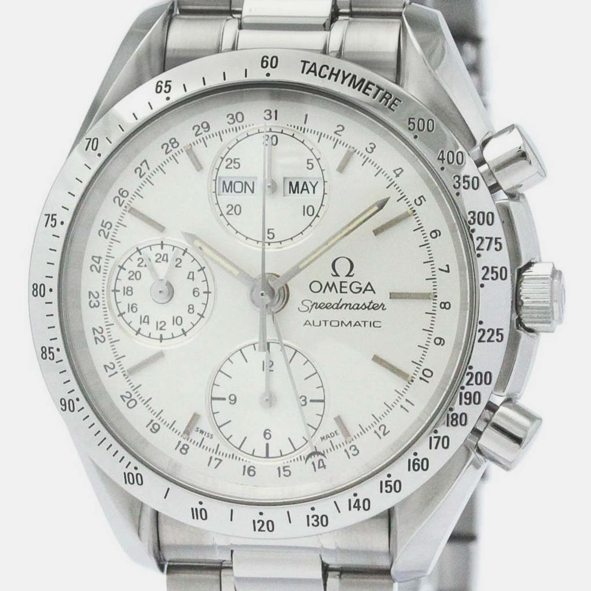 

Omega Silver Stainless Steel Speedmaster 3521.30 Automatic Men's Wristwatch 39 mm