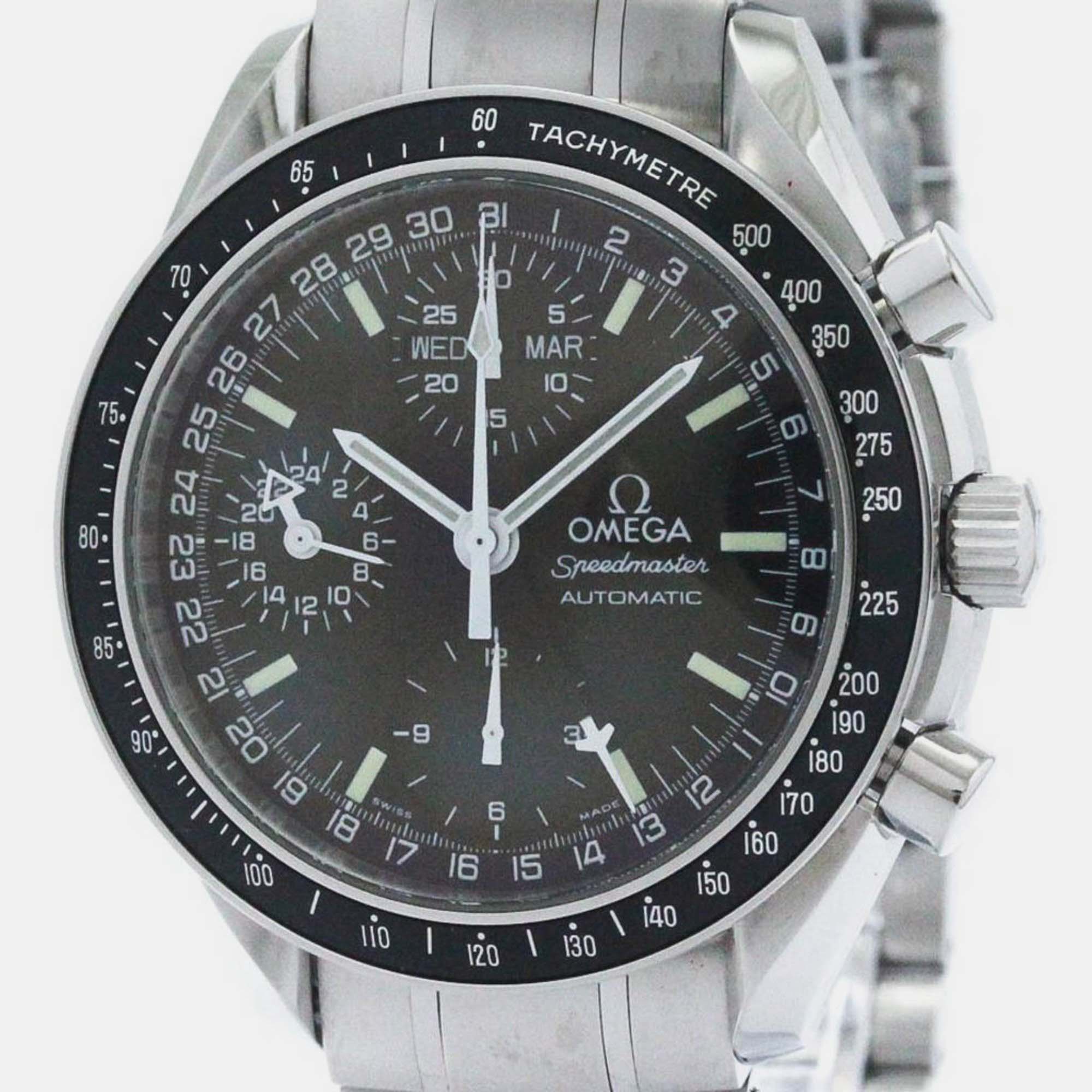 

Omega Black Stainless Steel Speedmaster 3520.50 Automatic Men's Wristwatch 39 mm