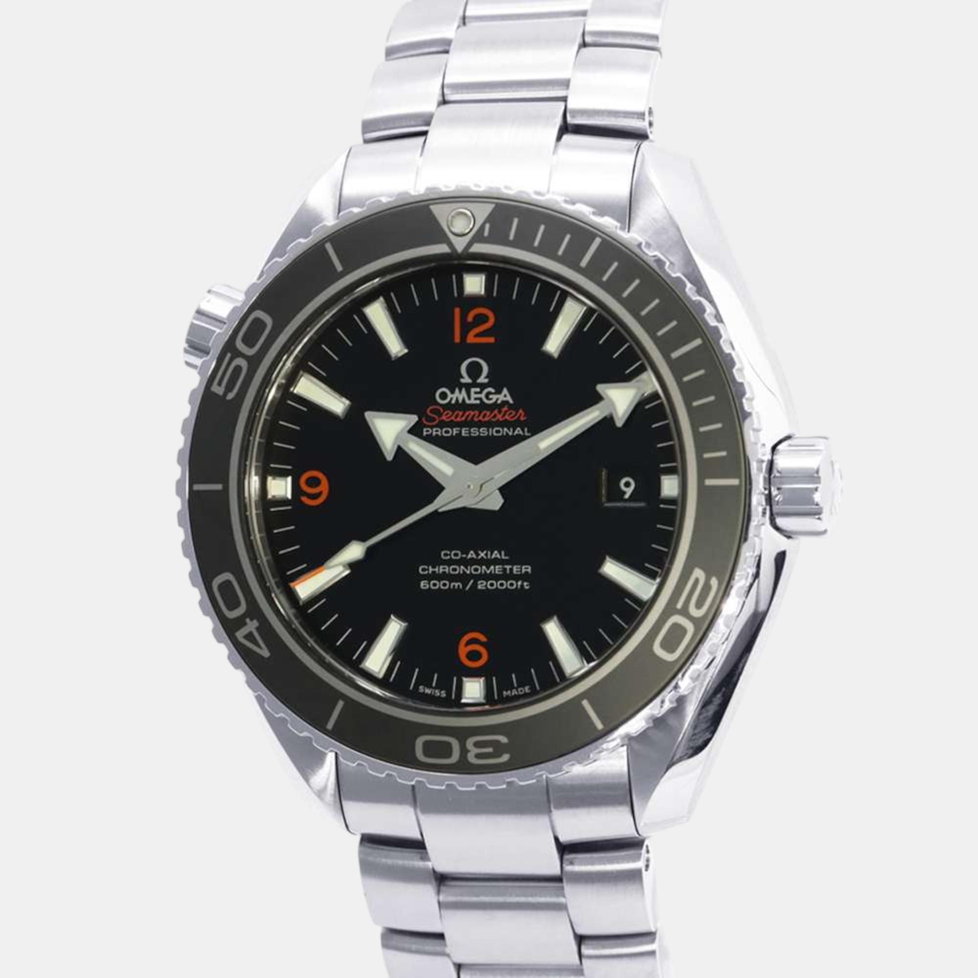 

Omega Black Stainless Steel Seamaster Automatic Men's Wristwatch 45.5 mm