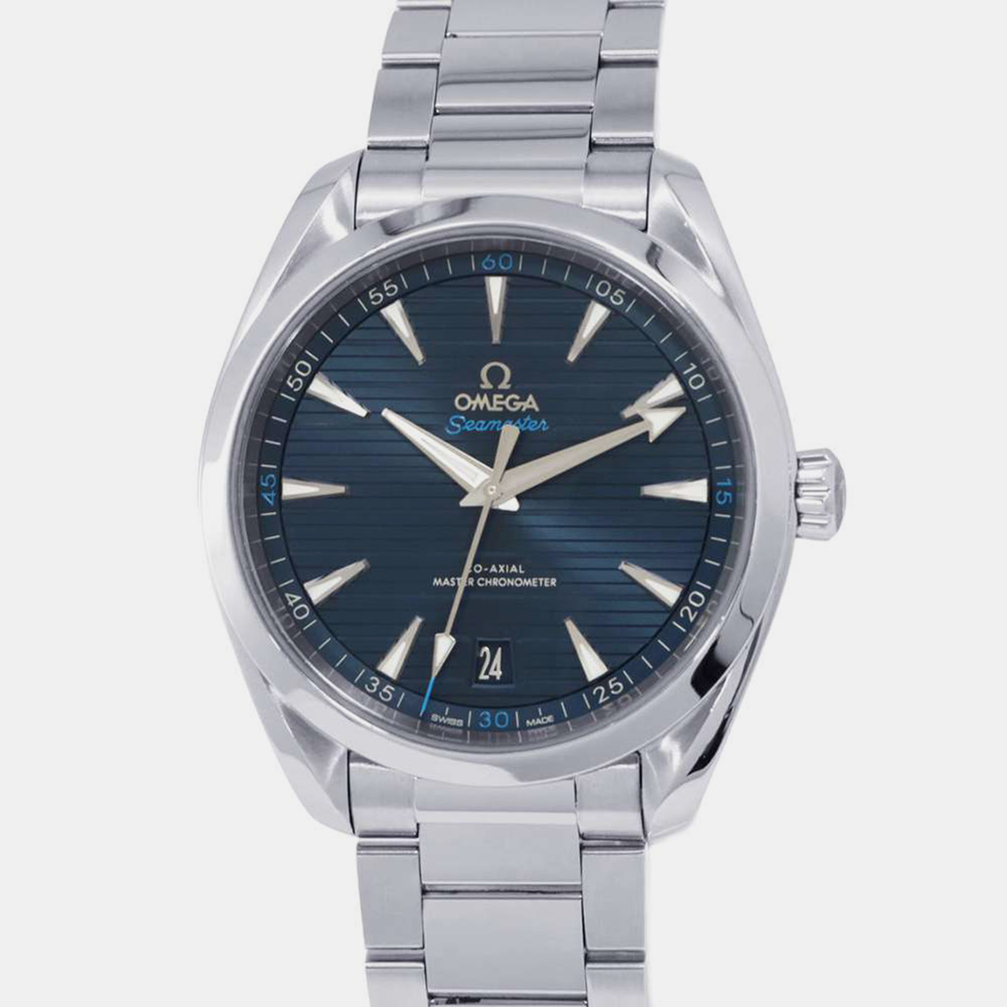 

Omega Blue Stainless Steel Seamaster Aqua Terra Automatic Men's Wristwatch 41 mm