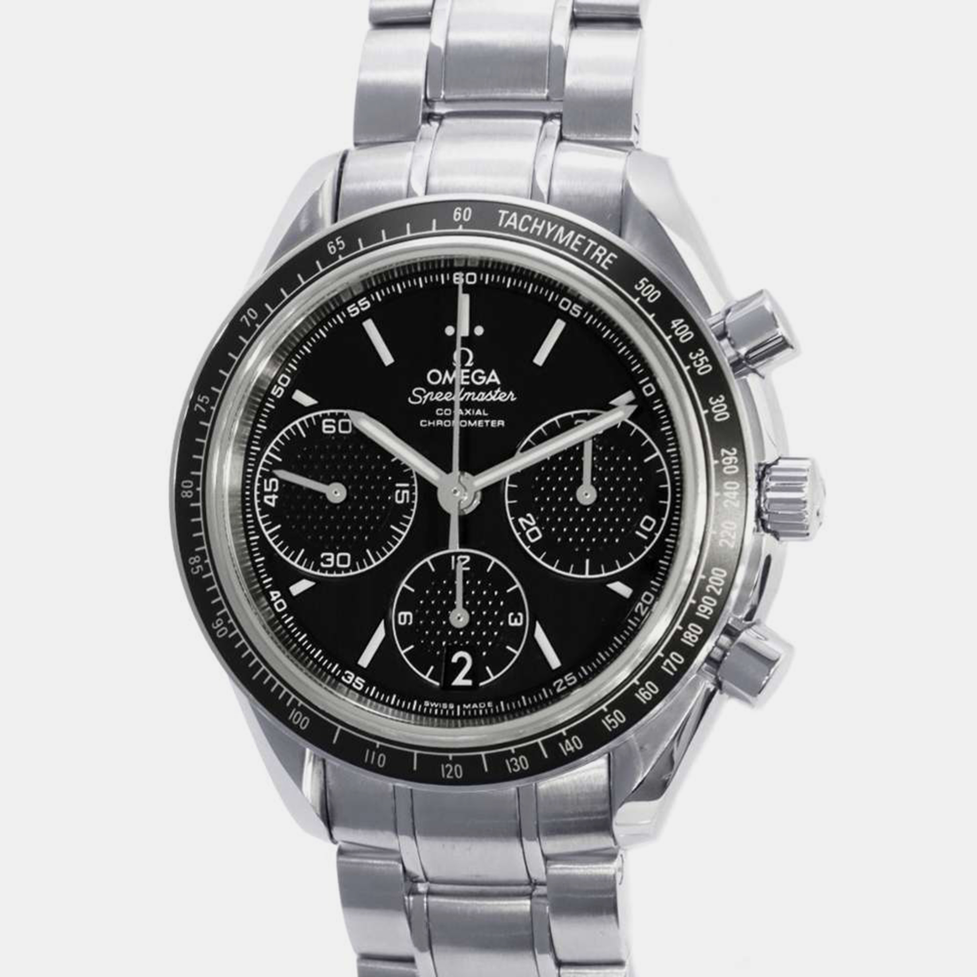 

Omega Black Stainless Steel Speedmaster Automatic Men's Wristwatch 40 mm