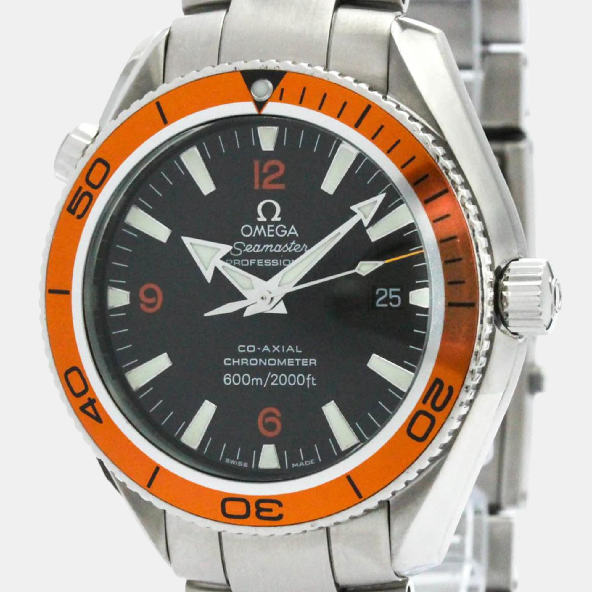 

Omega Black Stainless Steel Seamaster Planet Ocean 2209.50 Automatic Men's Wristwatch 42 mm