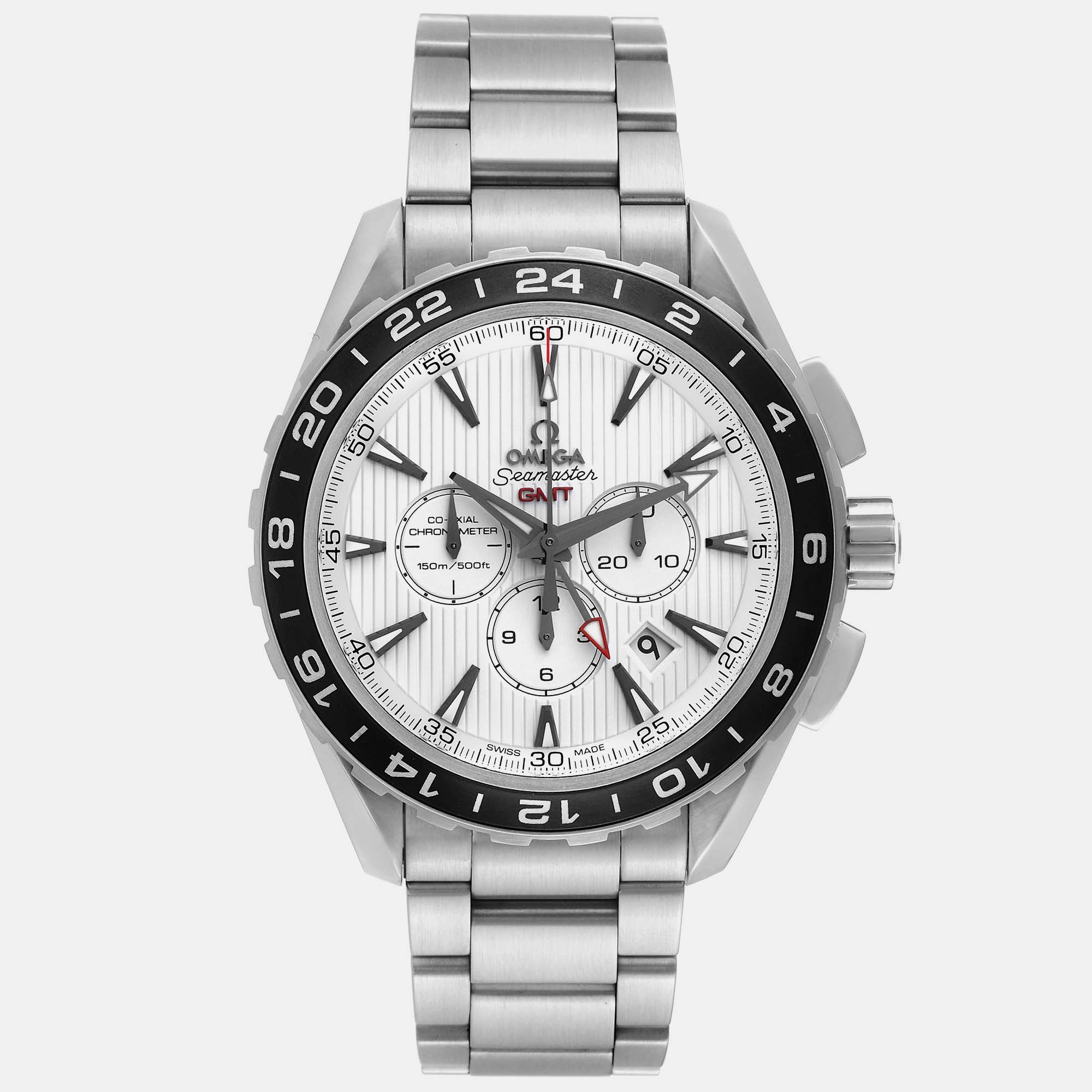 

Omega White Stainless Steel Seamaster Automatic Men's Wristwatch 44 mm