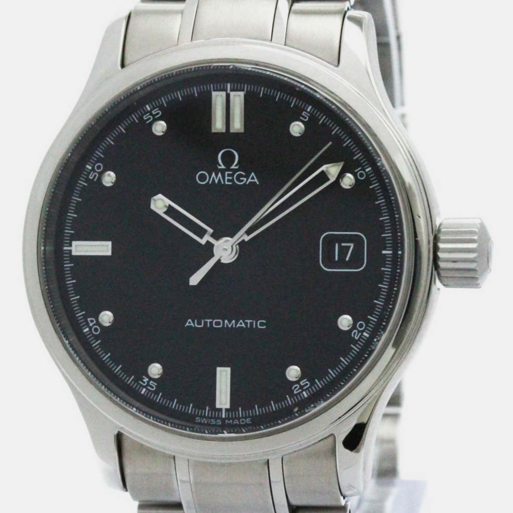 

Omega Black Stainless Steel Classic 5203.50 Automatic Men's Wristwatch 38 mm