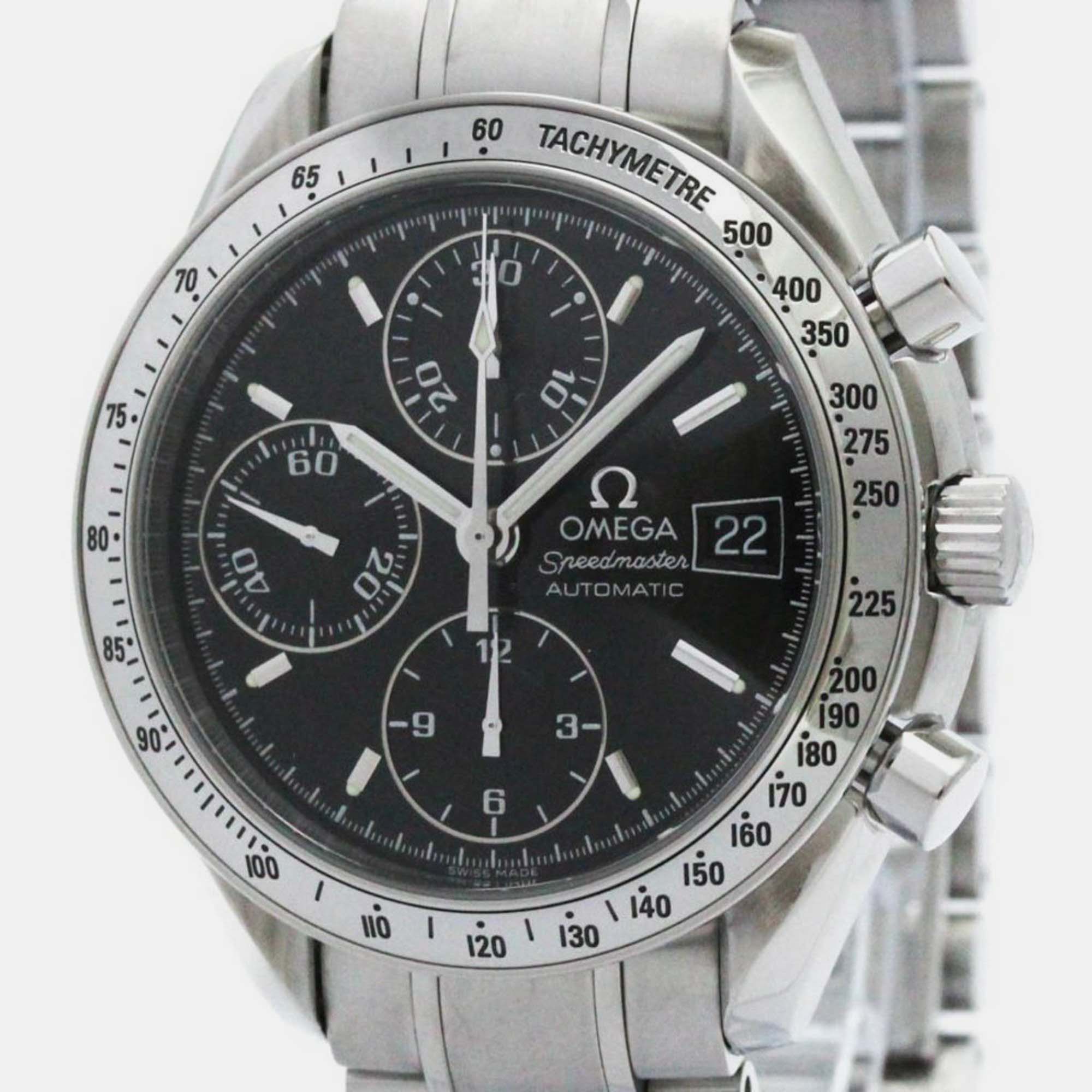 

Omega Black Stainless Steel Speedmaster 3513.50 Automatic Men's Wristwatch 39 mm