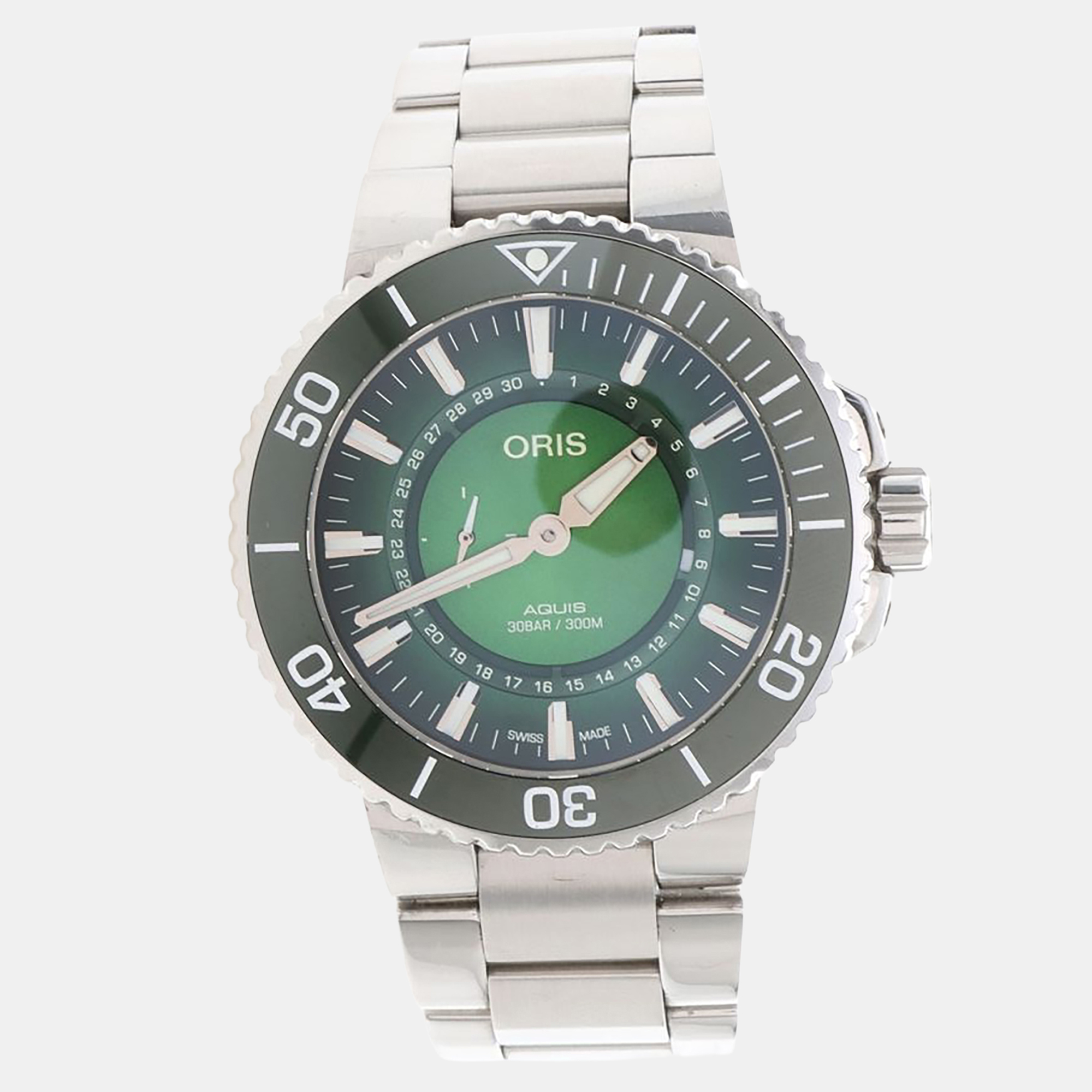 

Oris Hangang Limited Edition Aquis 743 7734 4187 Green Stainless Steel Automatic Men Wristwatch