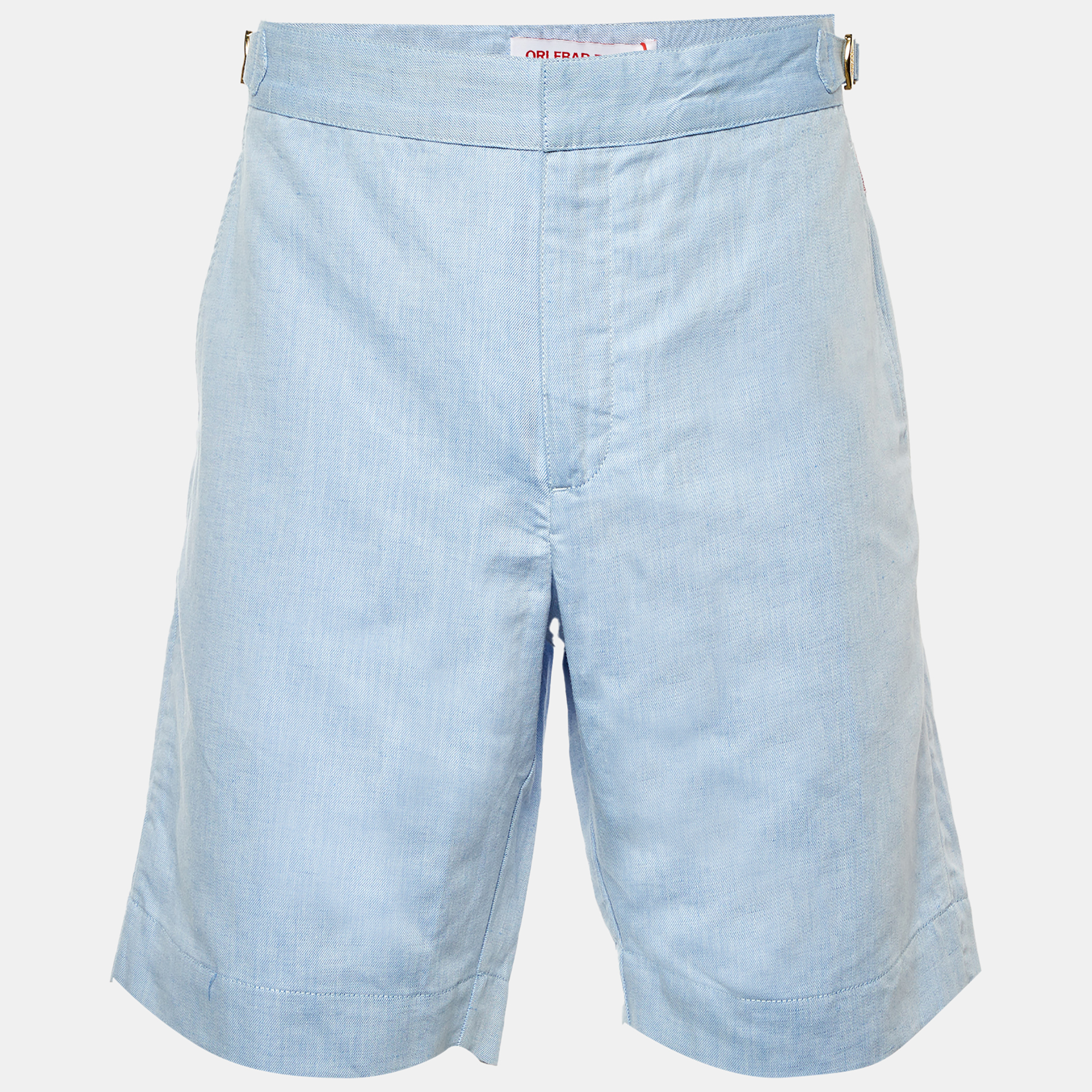 

Orlebar Blue Cotton & Linen Harrop Shorts M/L Waist 35"