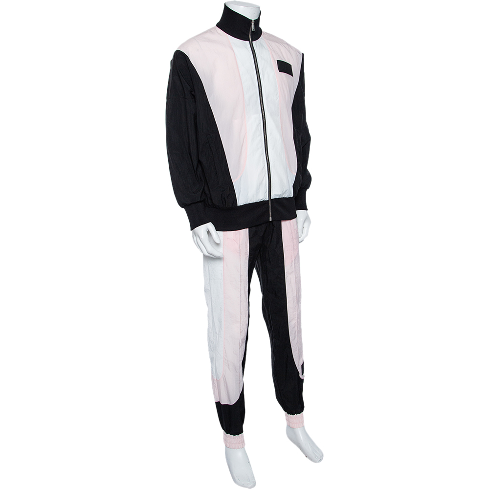 

Palm Angels Color Block Zip Front Tracksuit Set, Pink