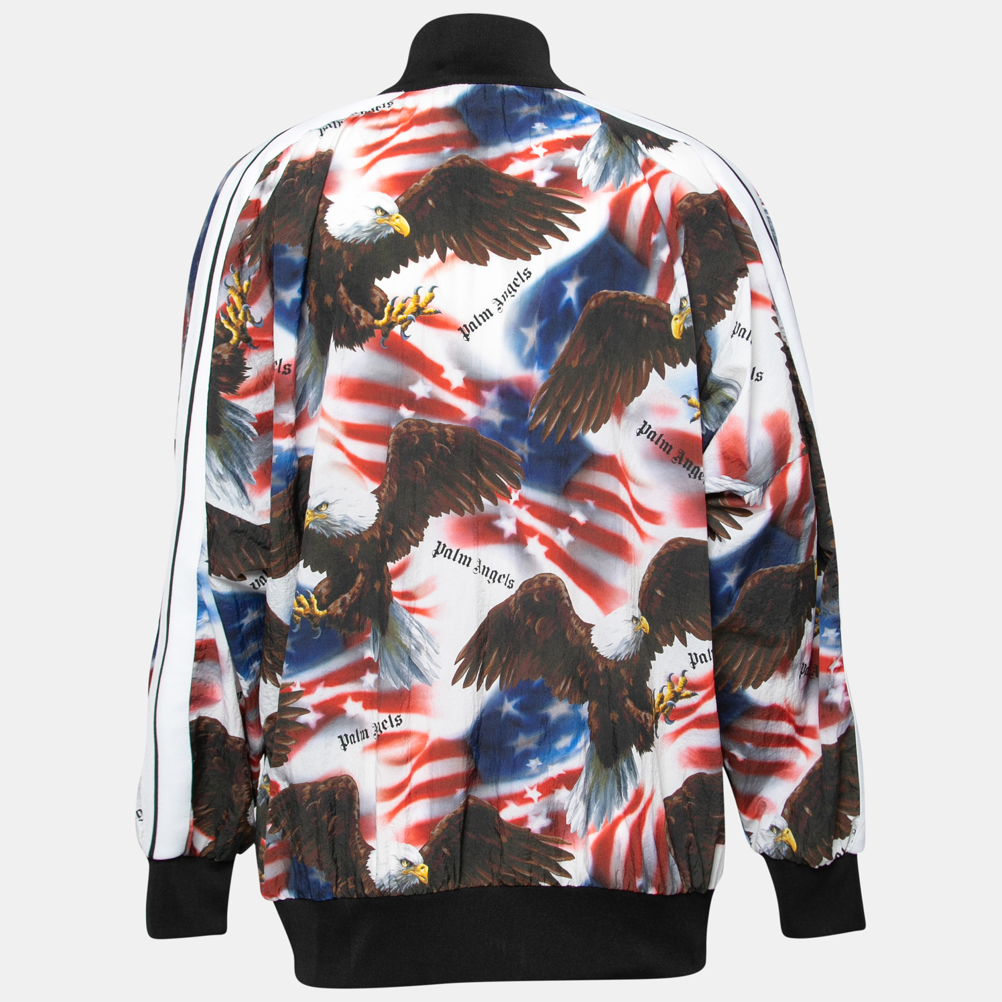 

Palm Angels Multicolor Bald Eagle Printed Synthetic Zip Front Jacket
