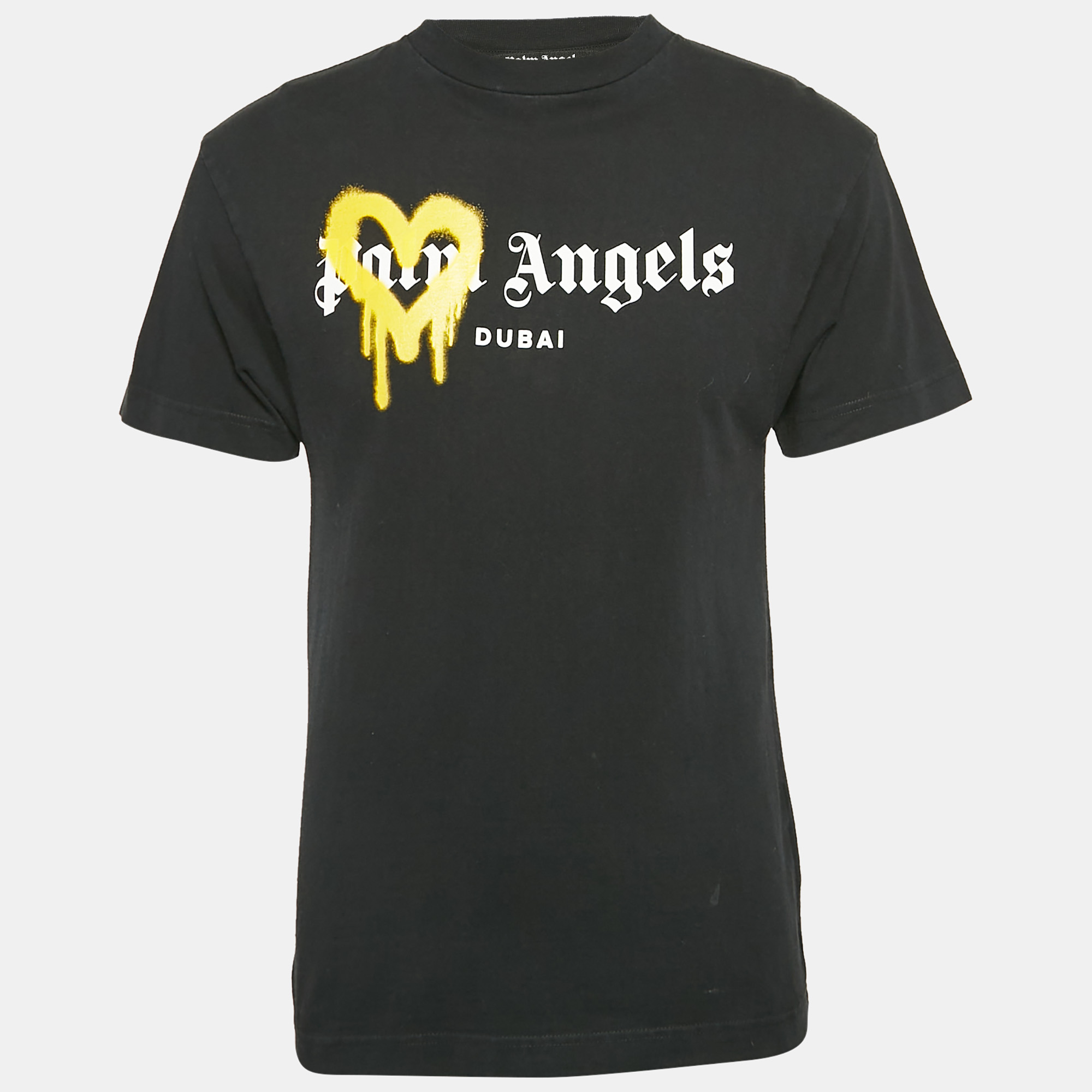 

Palm Angels Black Logo Print Cotton Crew Neck T-Shirt XS