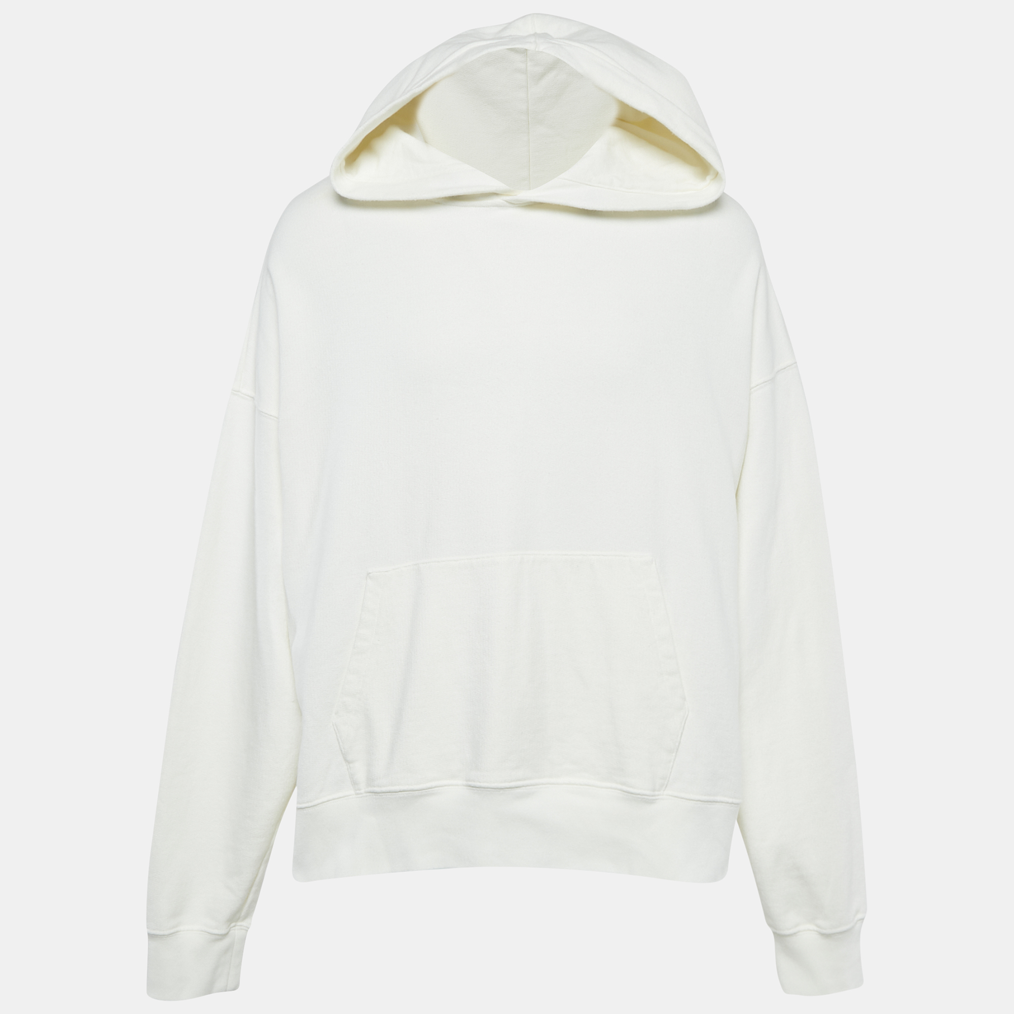 

Palm Angels White Cotton Knit Logo Applique Detail Hoodie XL