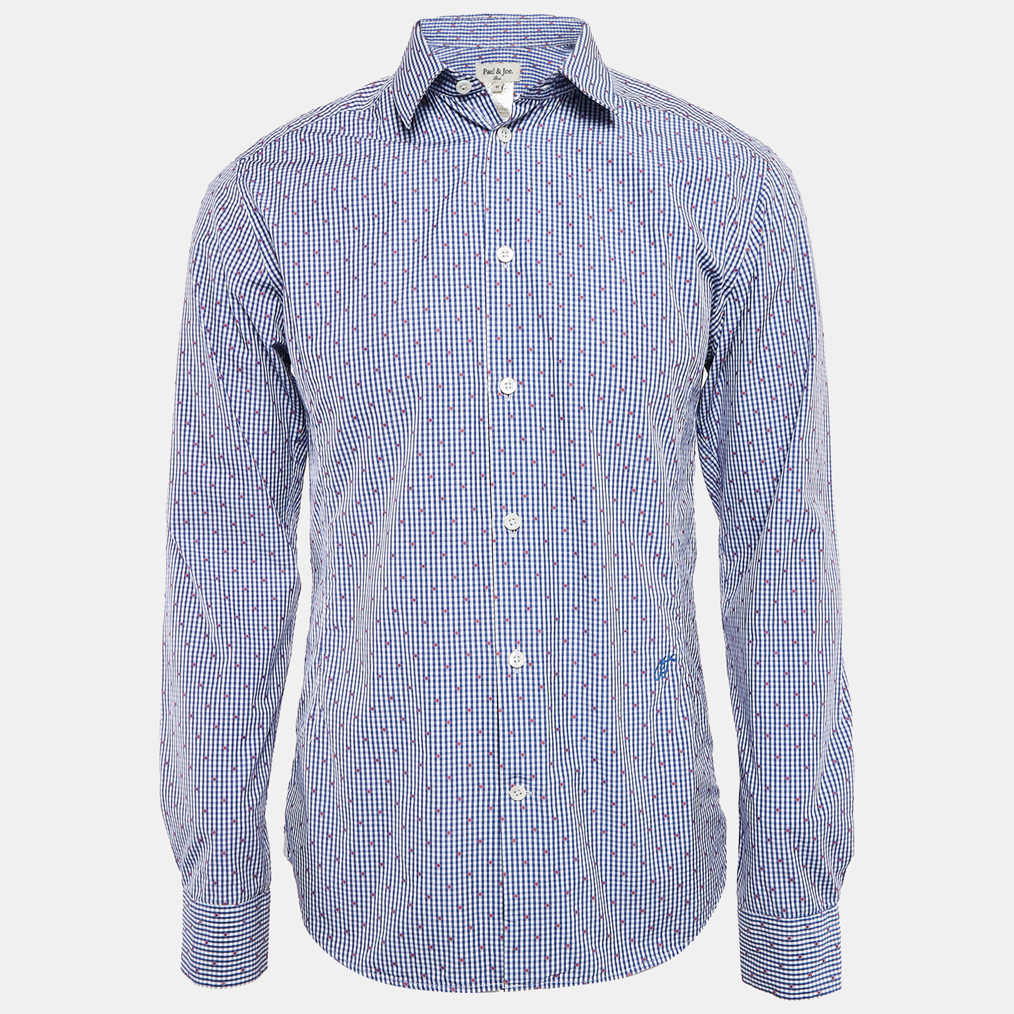 

Paul & Joe Black Gingham Checks Cotton Long Sleeve Shirt M, Blue