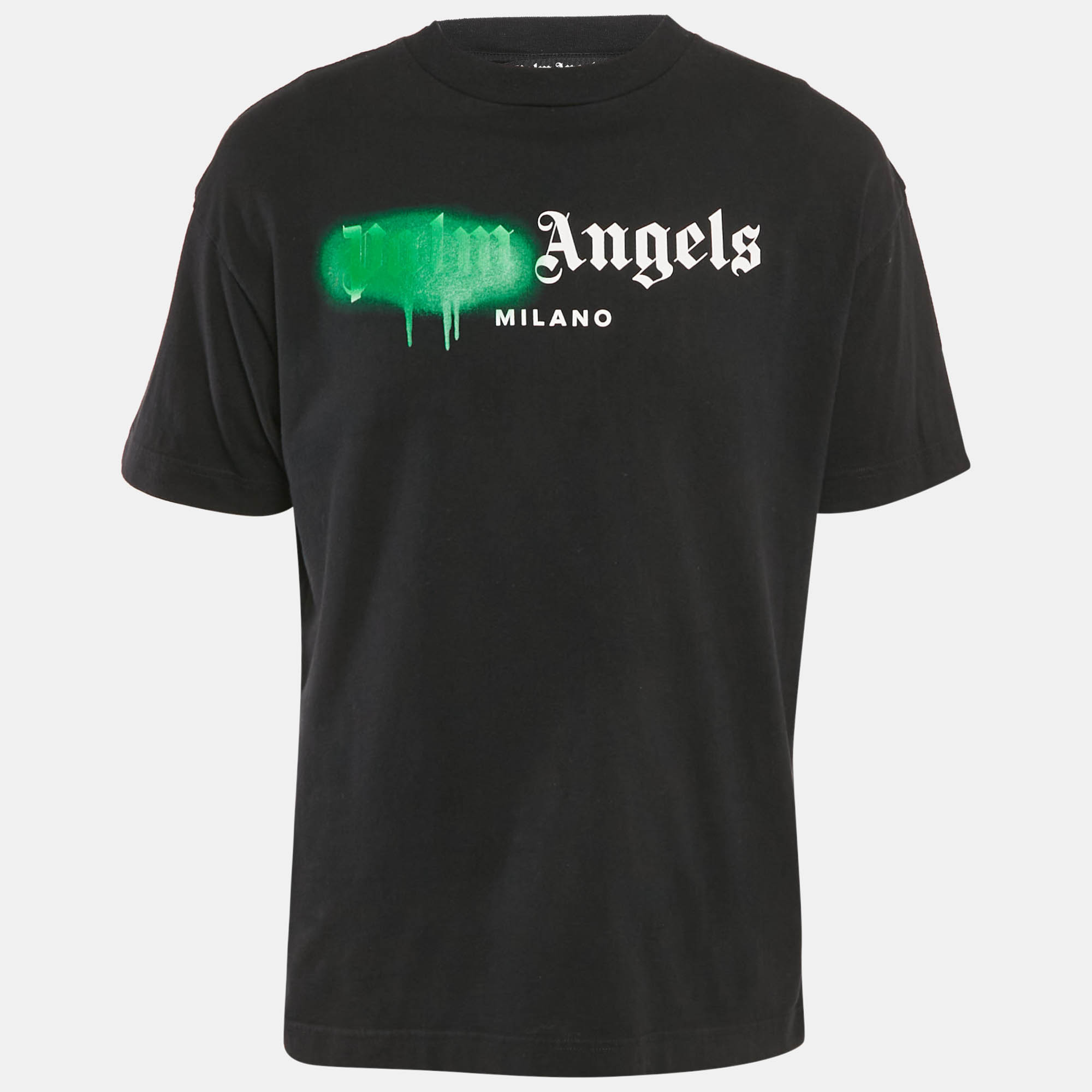 

Palm Angels Black Spray Painted Logo Jersey T-Shirt L