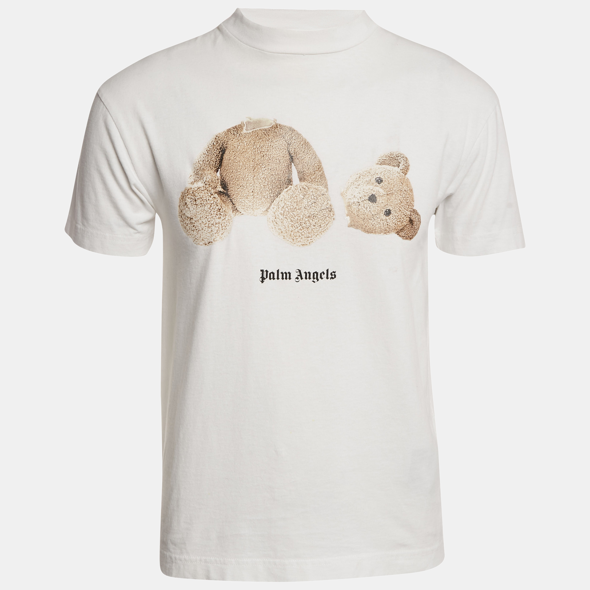 

Palm Angels White Teddy Print Jersey Crewneck T-Shirt XS