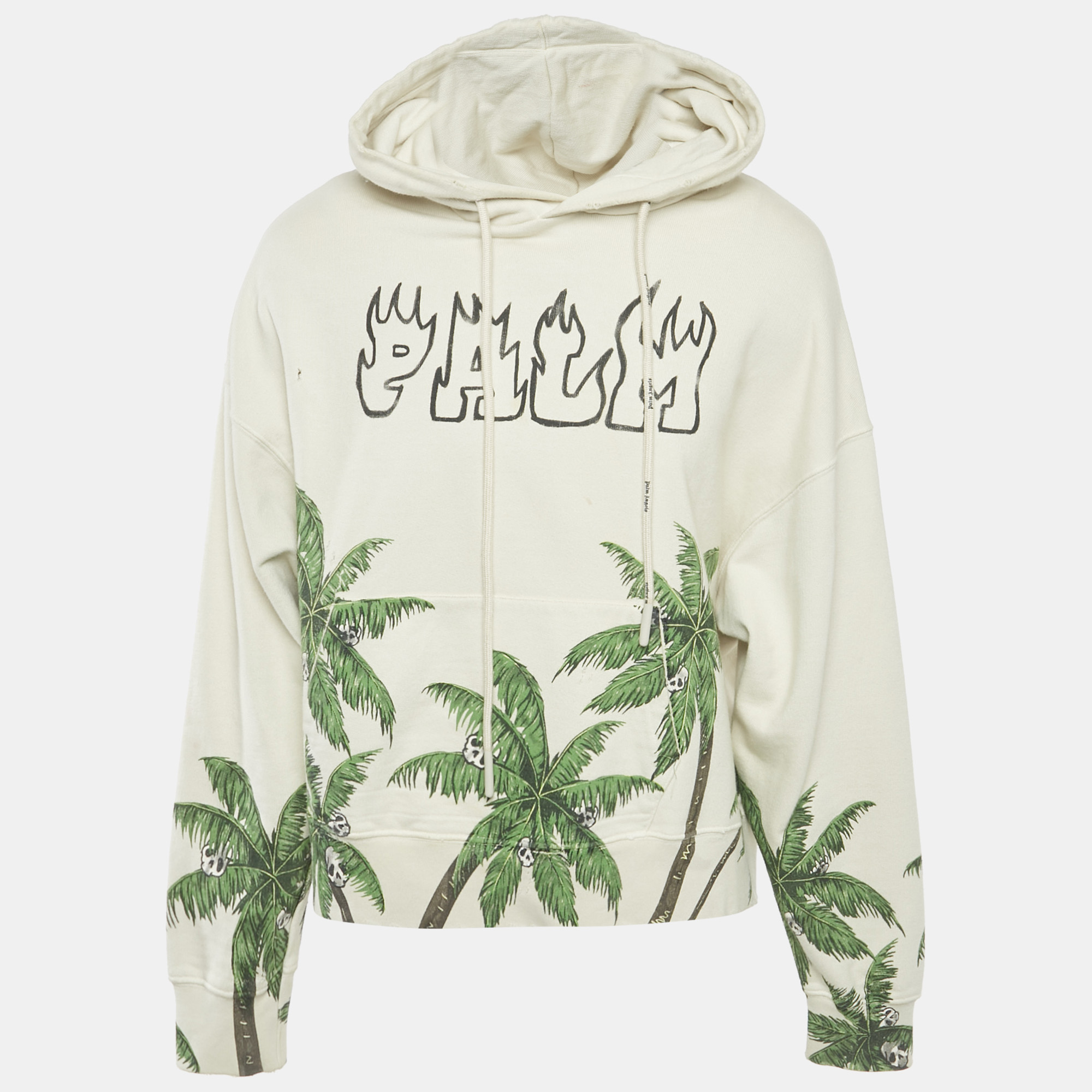 

Palm Angels Beige Palma & Skull Print Cotton Sweatshirt M