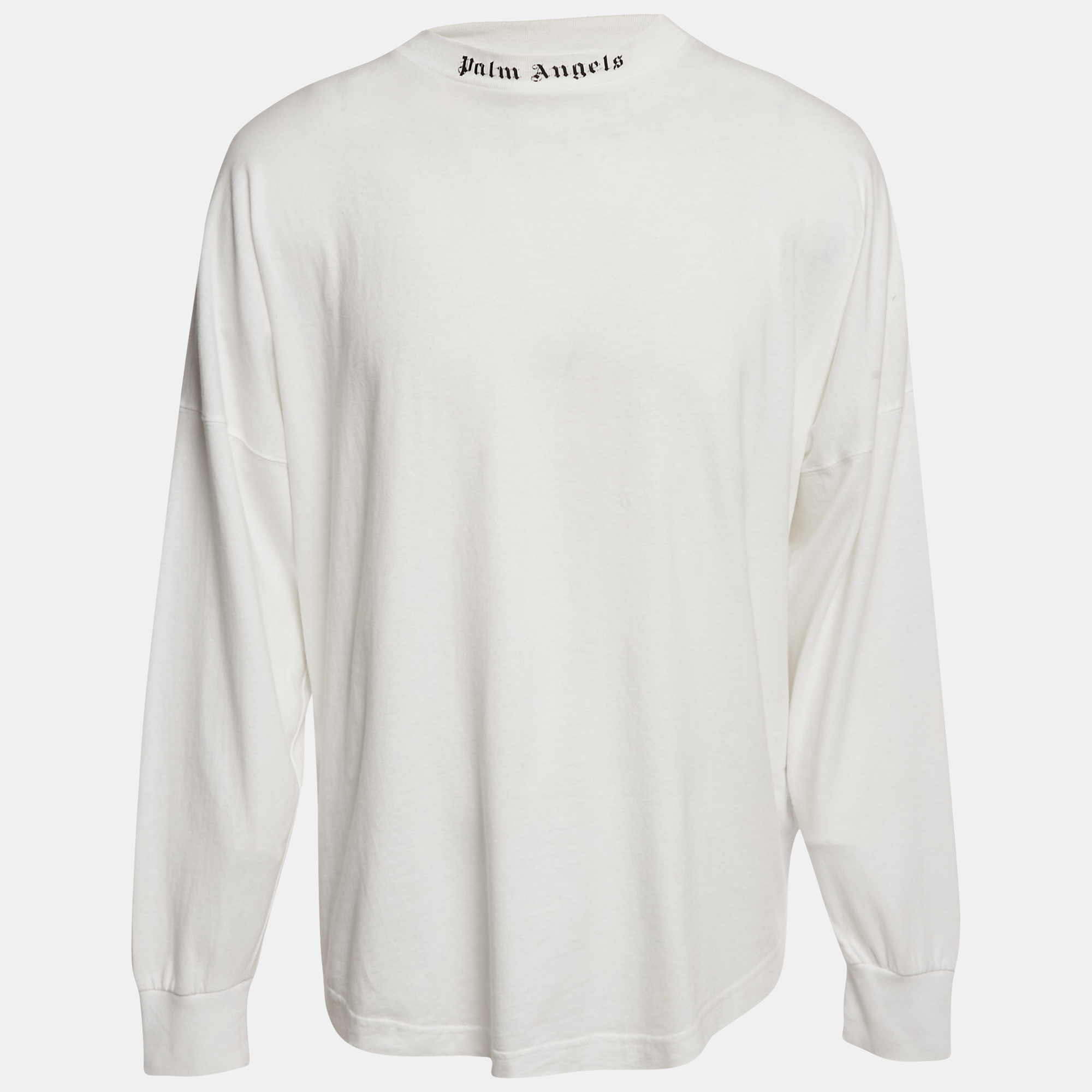 

Palm Angels White Logo Print Jersey Long Sleeve T-Shirt M