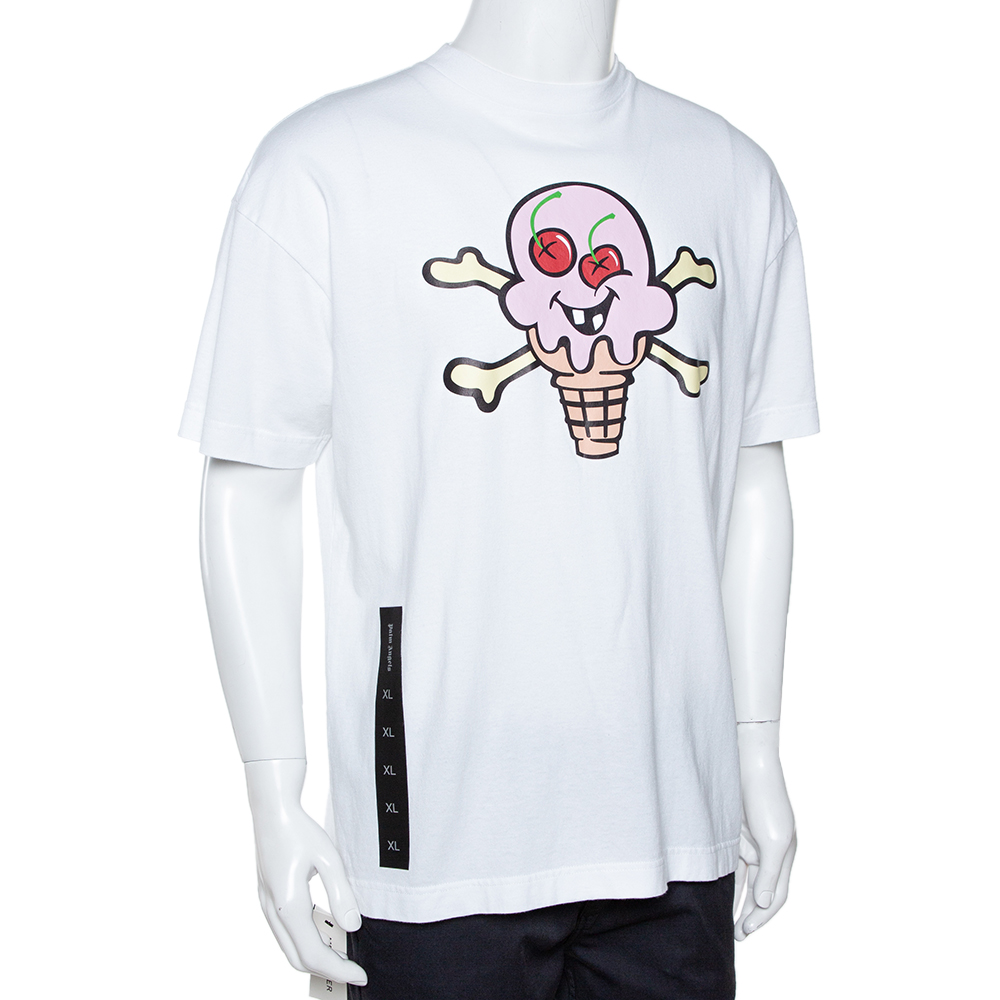 

Palm Angels X Ice Cream White Skull Print Cotton T-Shirt