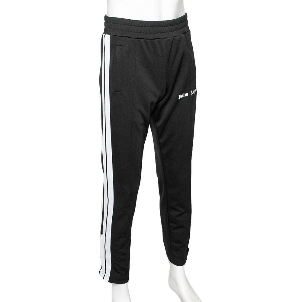 

Palm Angels Black Jersey Contrast Trimmed Logo Printed Track Pants