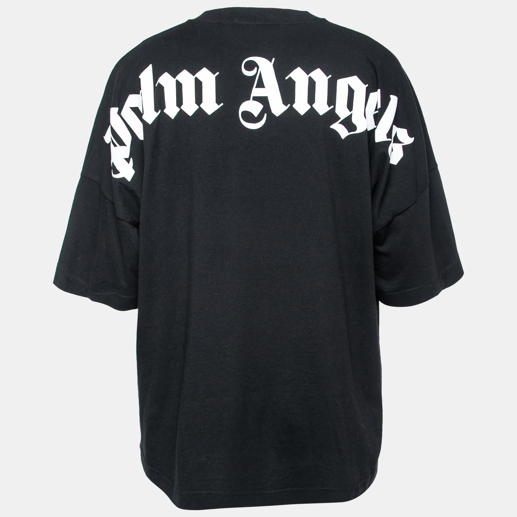 

Palm Angels Black Logo Print Cotton Crewneck T-Shirt