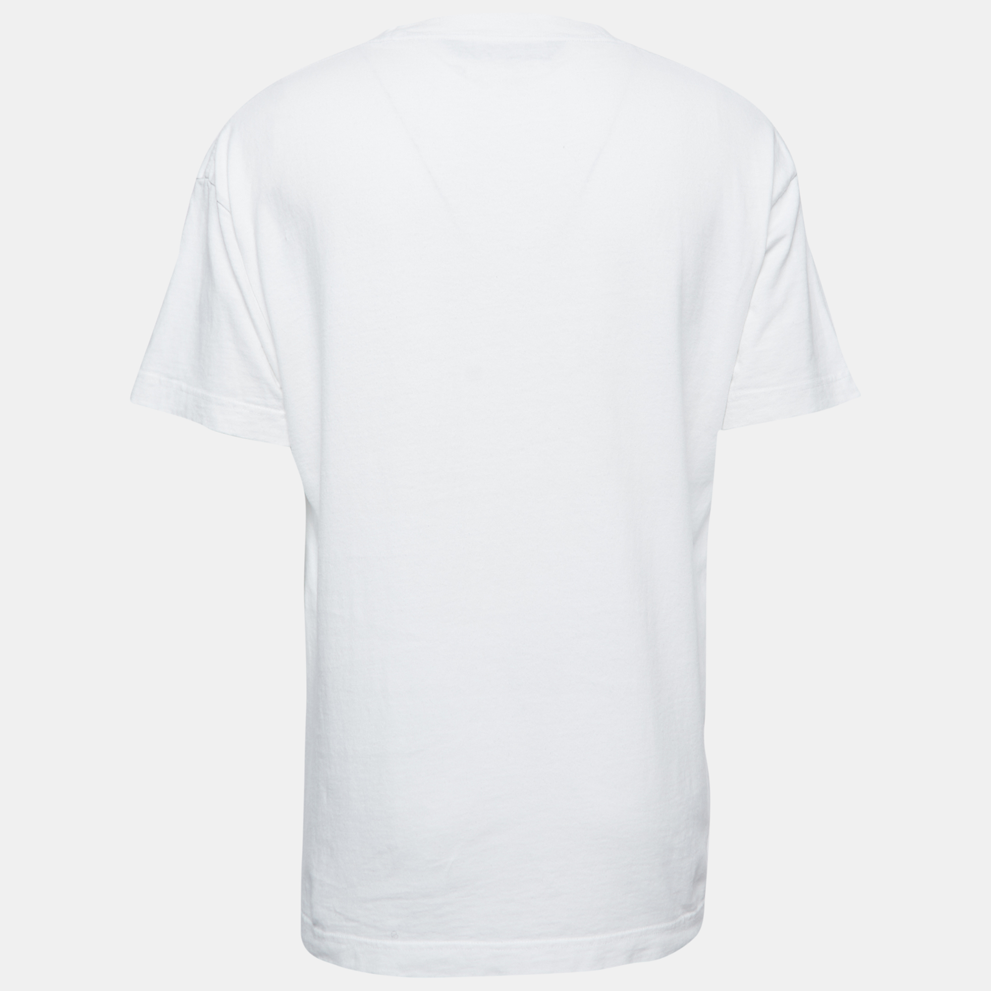 

Palm Angels White Cotton Sprayed Logo T-Shirt