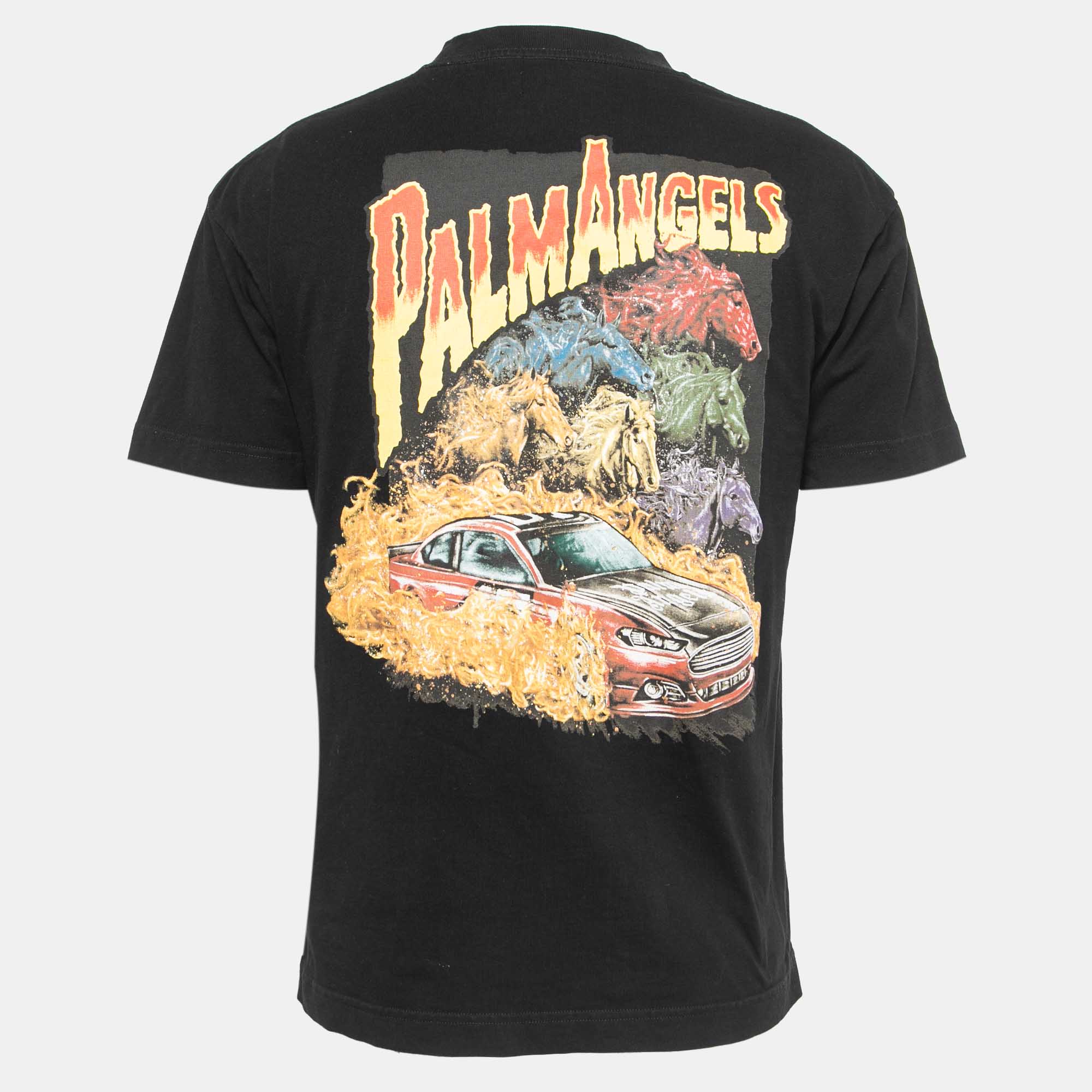 

Palm Angels Black Printed Cotton T-Shirt