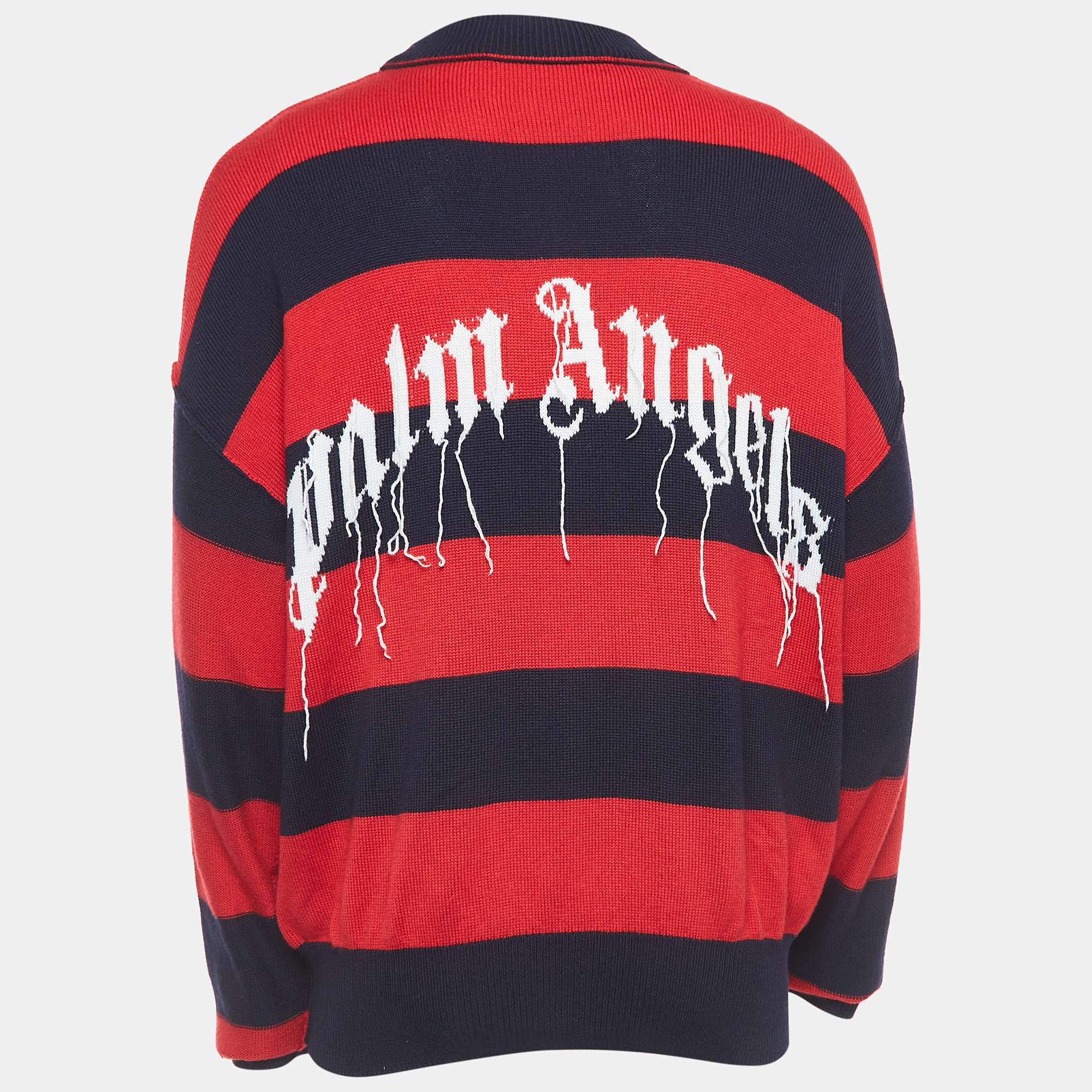 

Palm Angels Red/Blue Striped Wool Teddy Sweater
