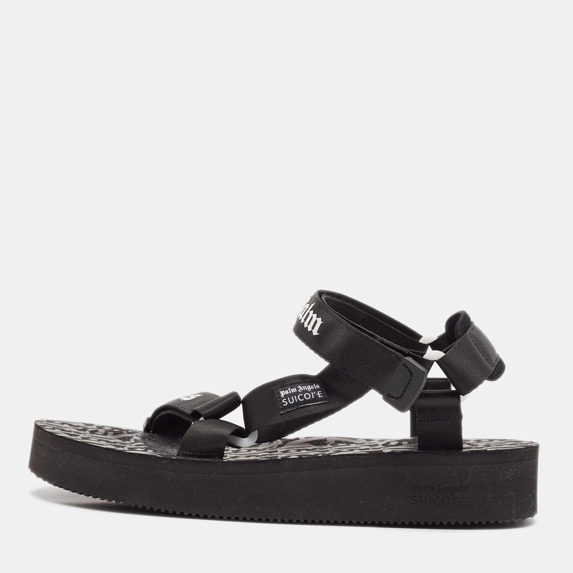 

Palm Angels x Suicoke Black Canvas Slide Sandals Size