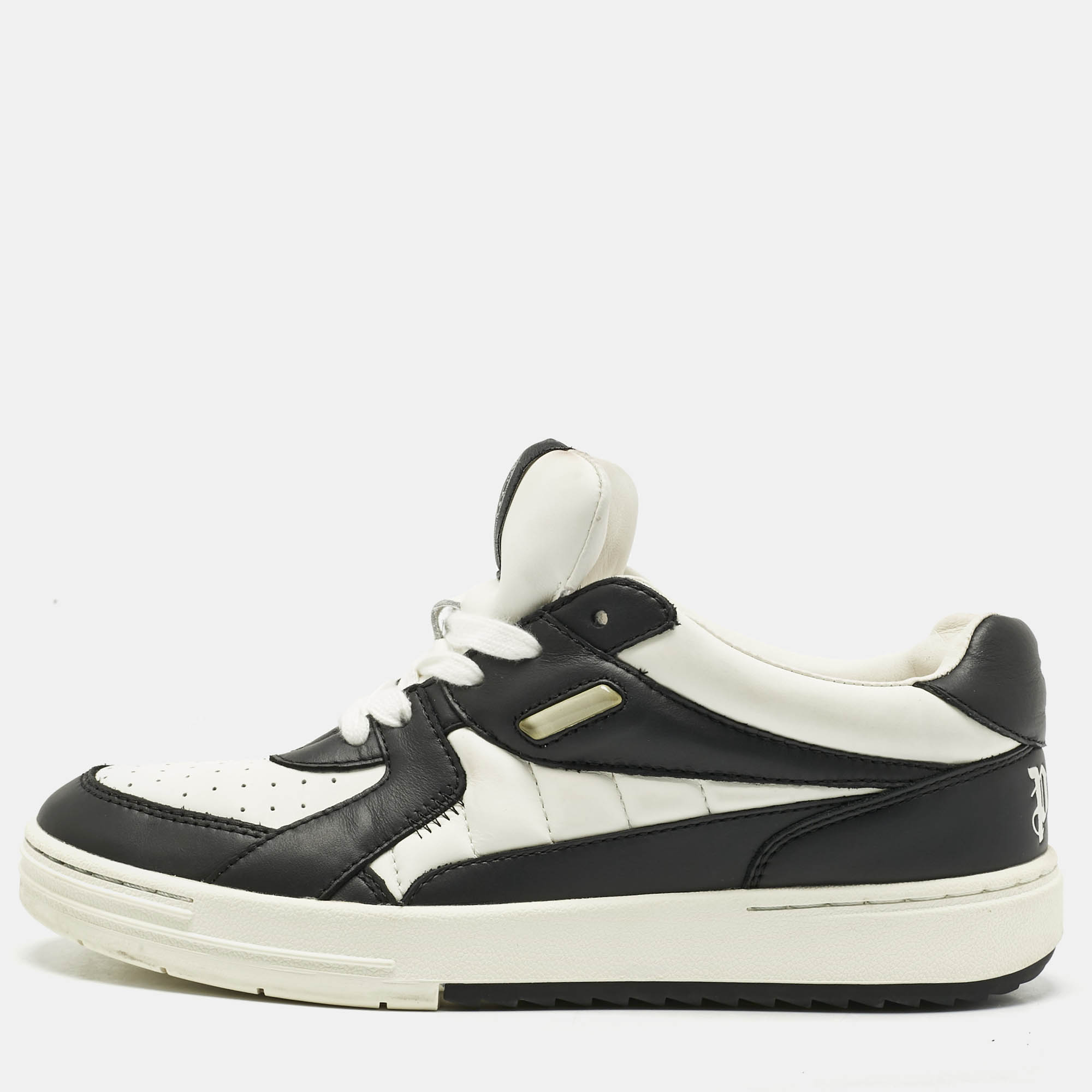 

Palm Angels Black/White Leather Palm University Sneakers Size
