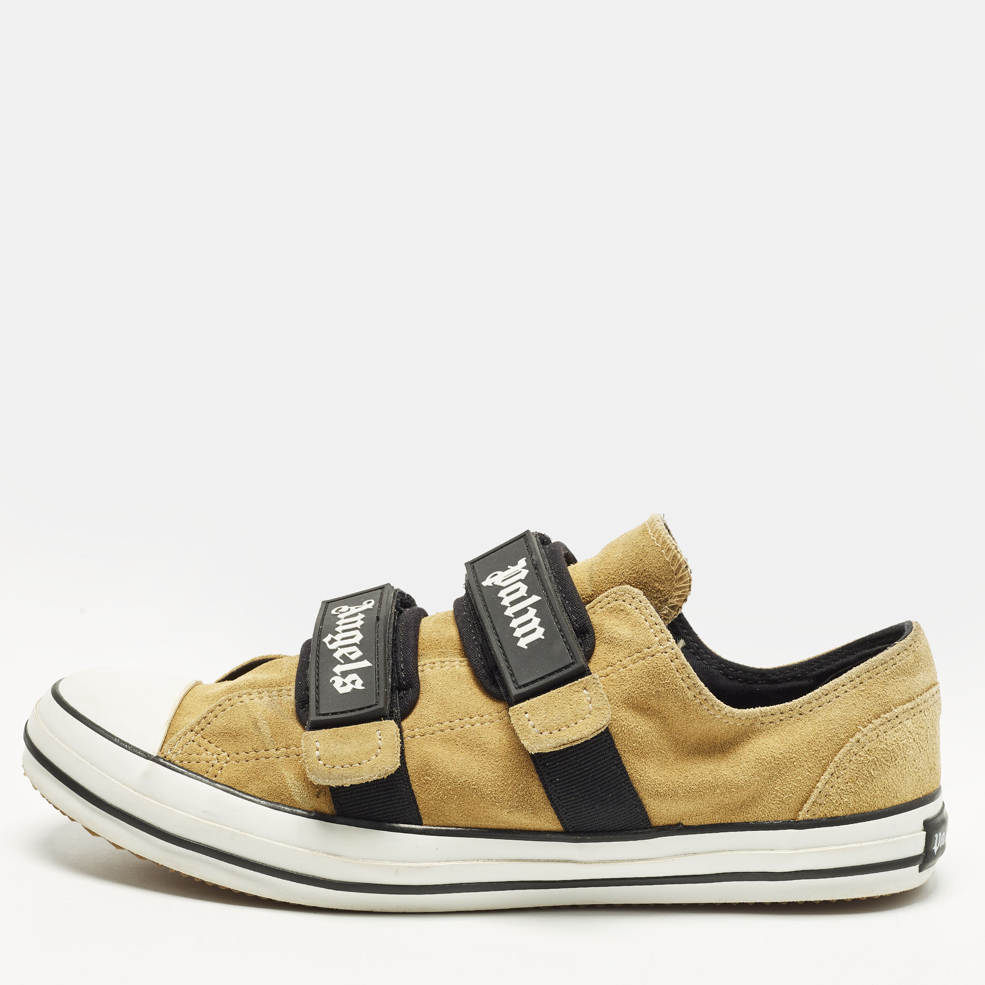 

Palm Angels Vulcanized Size  Beige Suede Velcro Low Top Sneakers