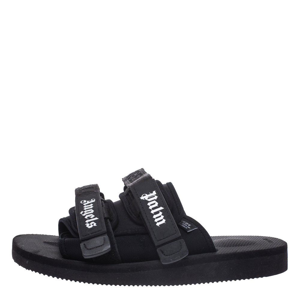 

Palm Angels x Suicoke Black Fabric And Nylon Slide Sandals Size