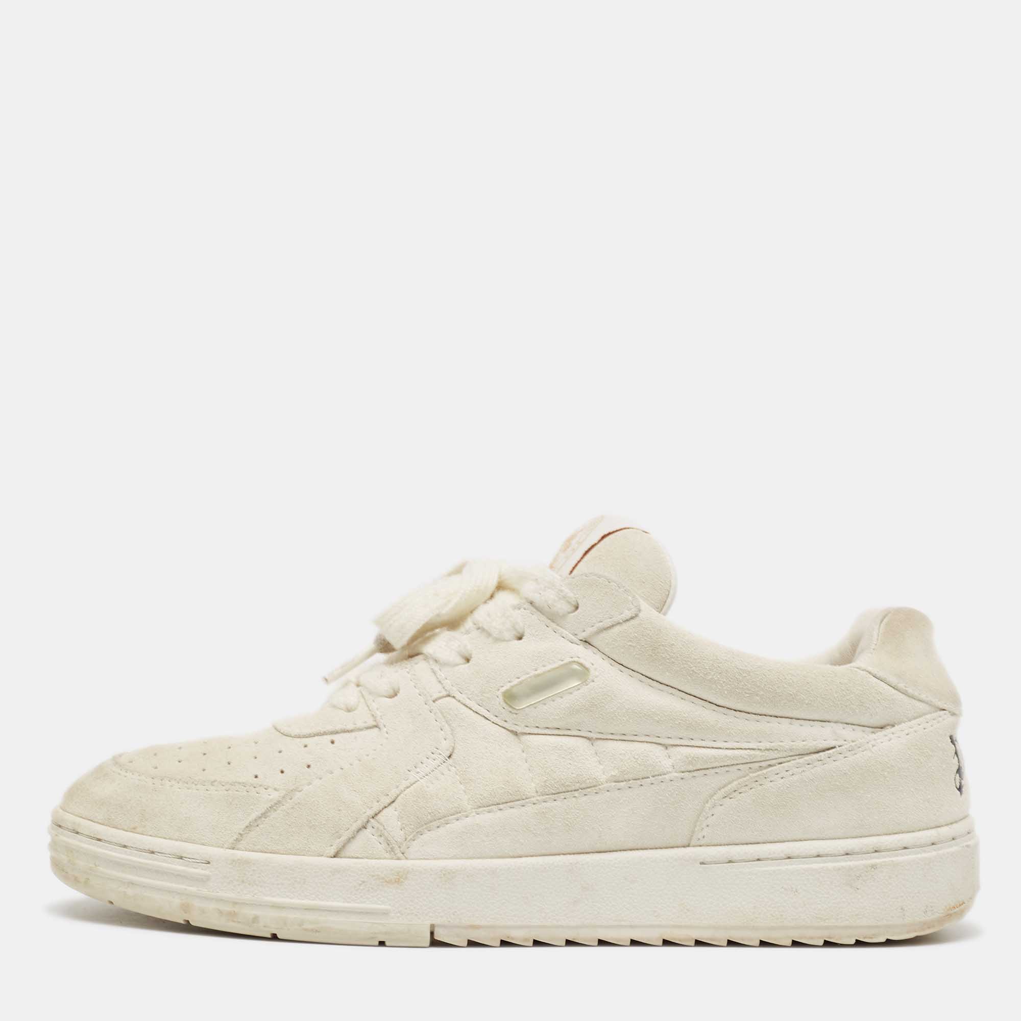 

Palm Angels Off White Suede Lace Up Sneakers Size