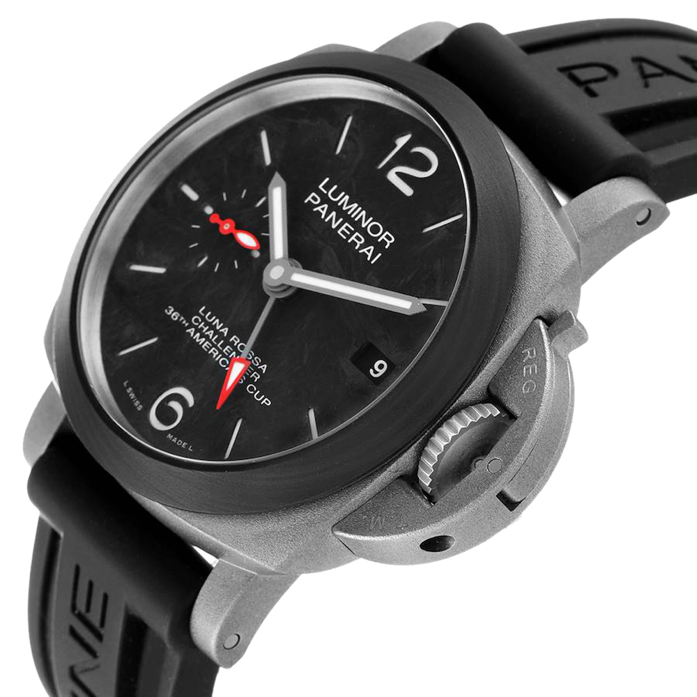 

Panerai Black Titanium Carbotech Luminor Luna Rossa GMT PAM01096 Men's Wristwatch 42 MM