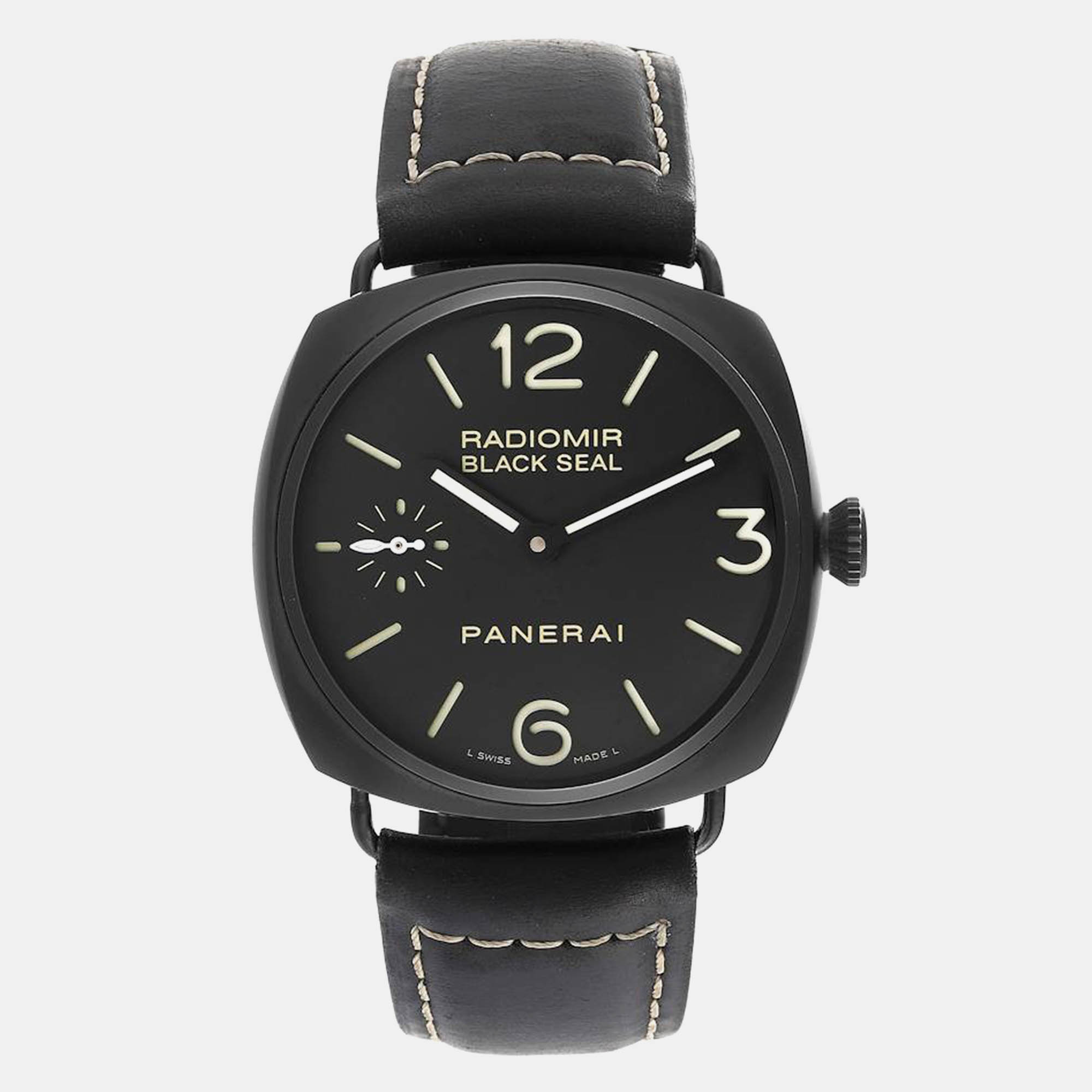 

Panerai Black Ceramic Radiomir PAM00292 Manual Winding Men's Wristwatch 45 mm