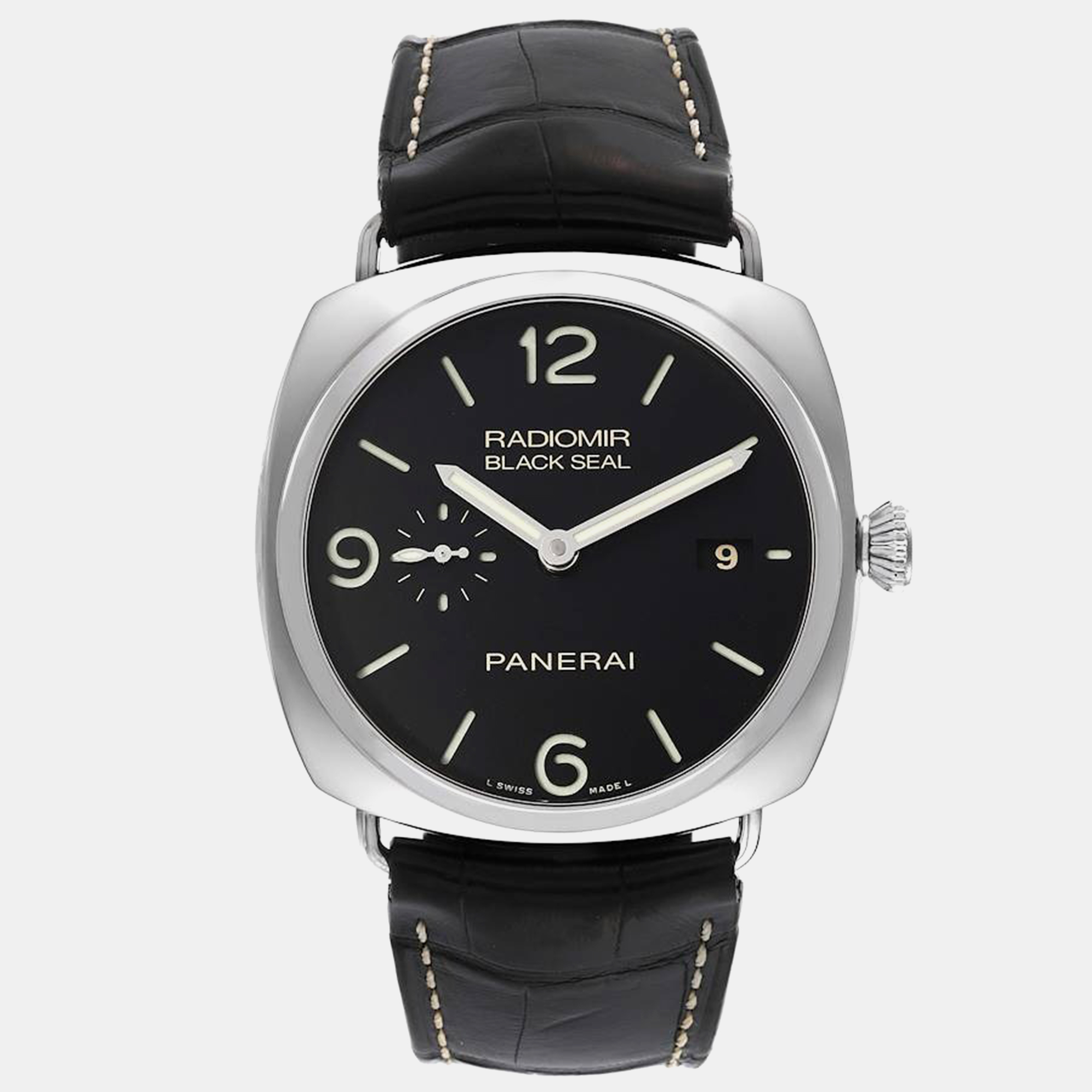 

Panerai Black Stainless Steel Radiomir PAM00388 Automatic Men's Wristwatch 45 mm