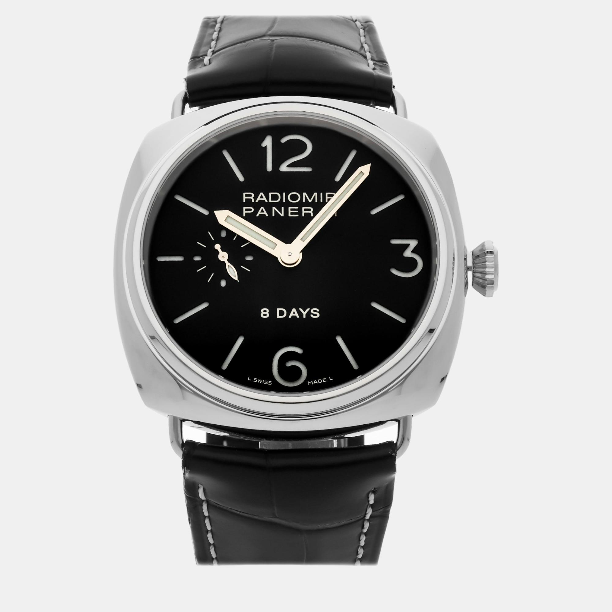 

Panerai Black Stainless Steel Radiomir PAM00190 Manual Winding Men's Wristwatch 45 mm