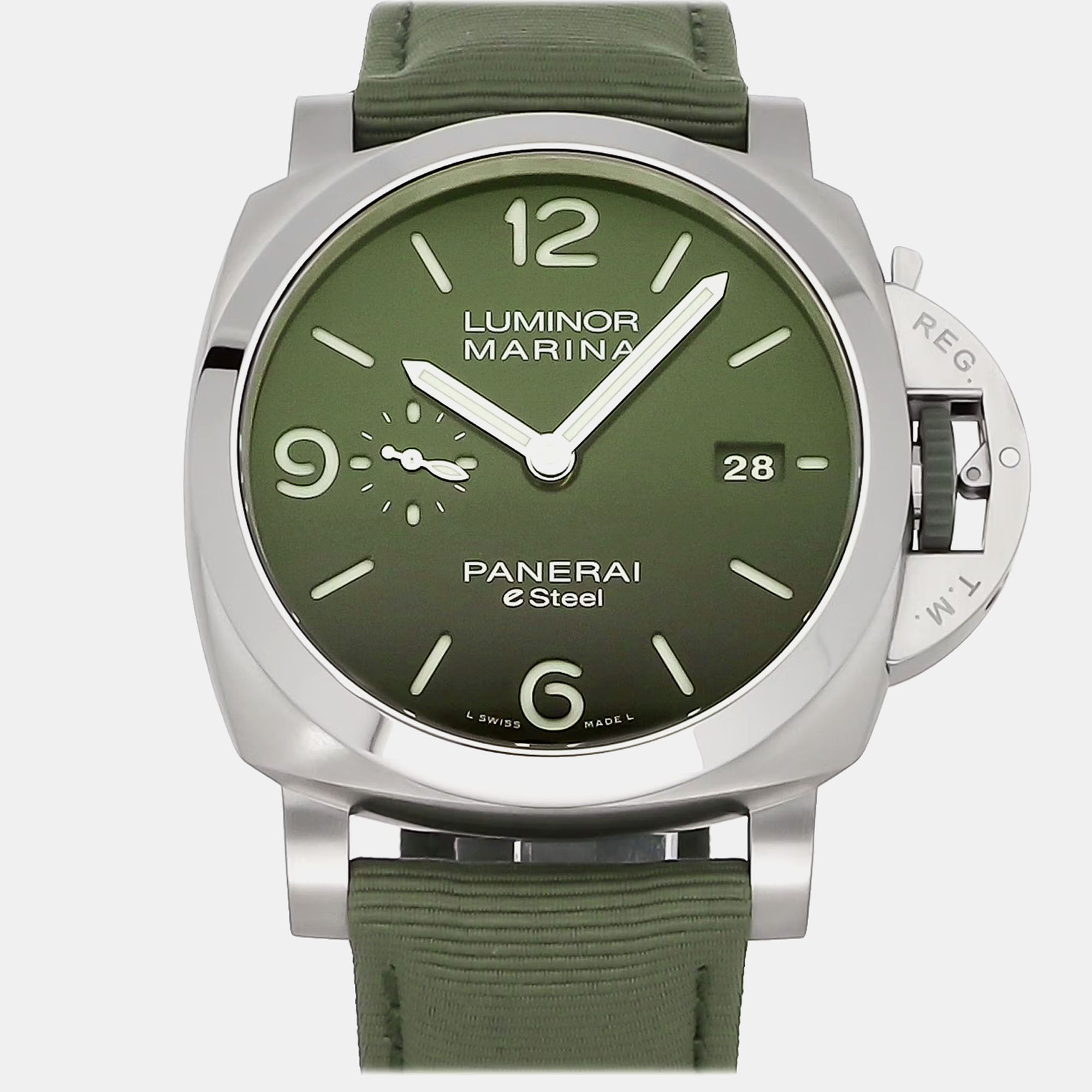 

Panerai Green Stainless Steel Luminor Marina PAM01356 Automatic Men's Wristwatch 44 mm