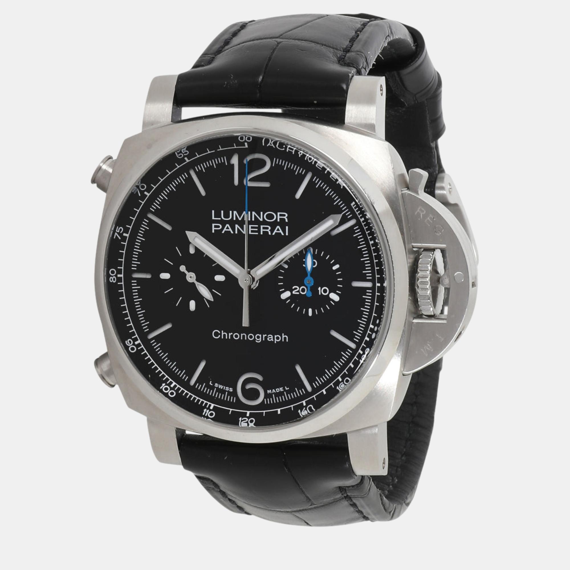 

Panerai Stainless Steel Luminor Chrono PAM01109 Men's Watch, Black