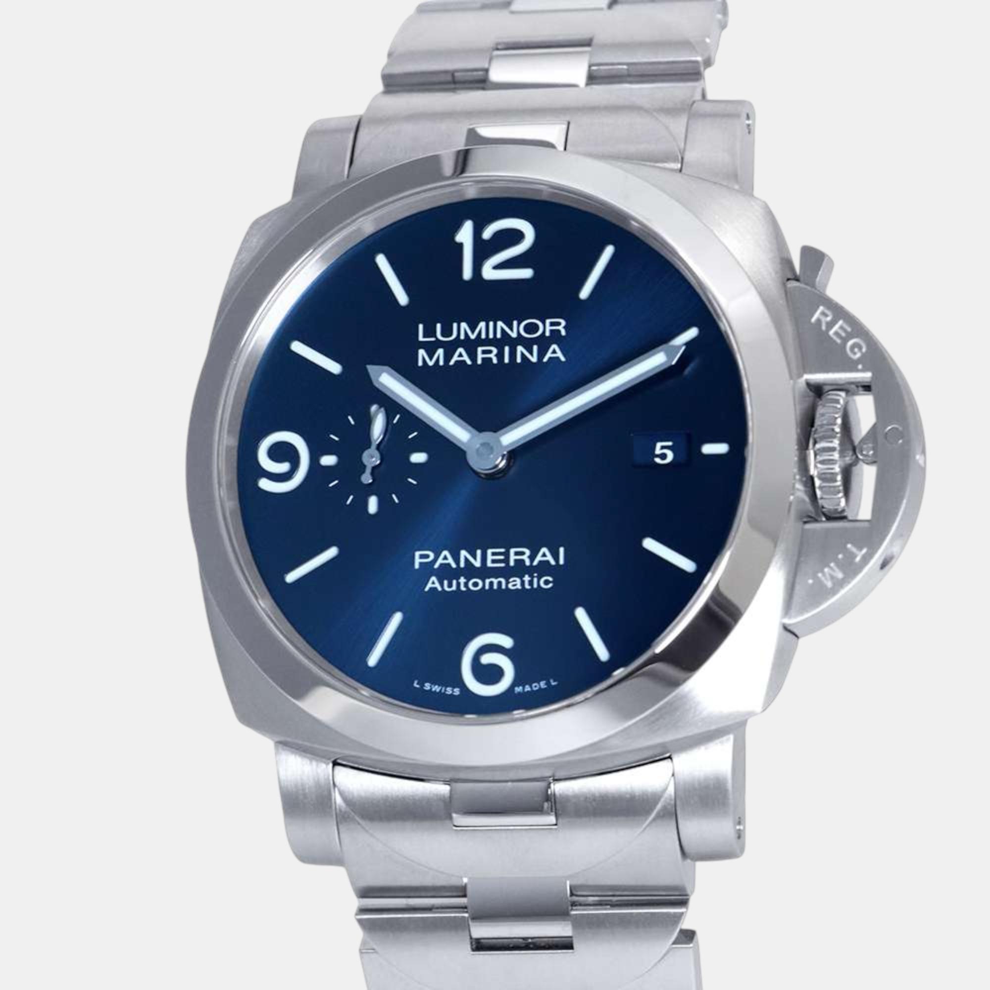 

Panerai Stainless Steel Blue Dial Luminol Marina Specchio Blue Watch 44 mm