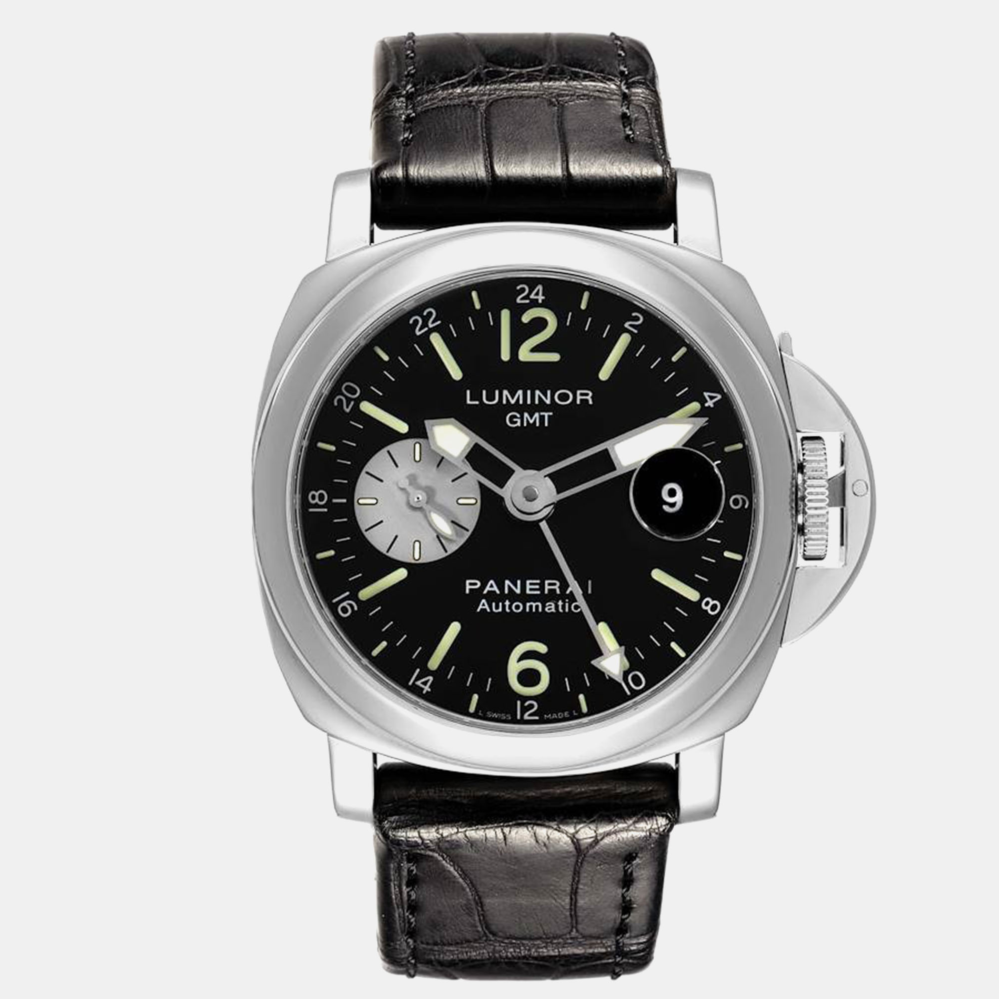 

Panerai Black Stainless Steel Luminor Automatic Men's Wristwatch 44 mm