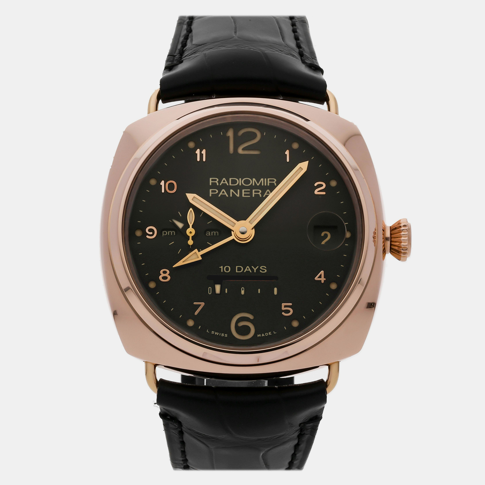 

Panerai Brown 18k Rose Gold Radiomir PAM00497 Automatic Men's Wristwatch 45 mm