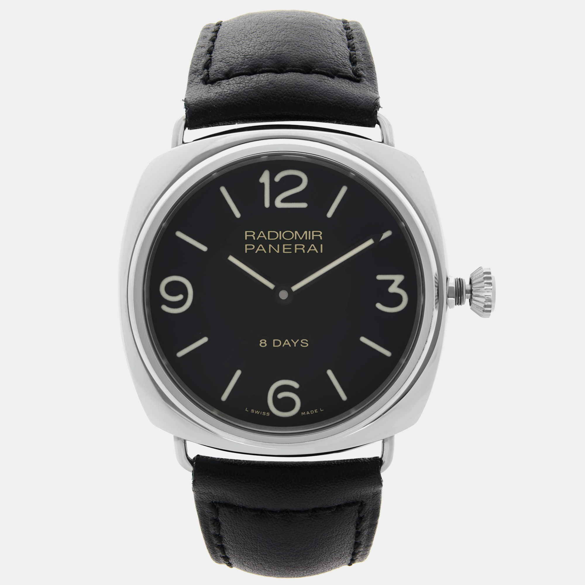 

Panerai Black Stainless Steel Radiomir 8 Days PAM00610 Manual Winding Men's Wristwatch