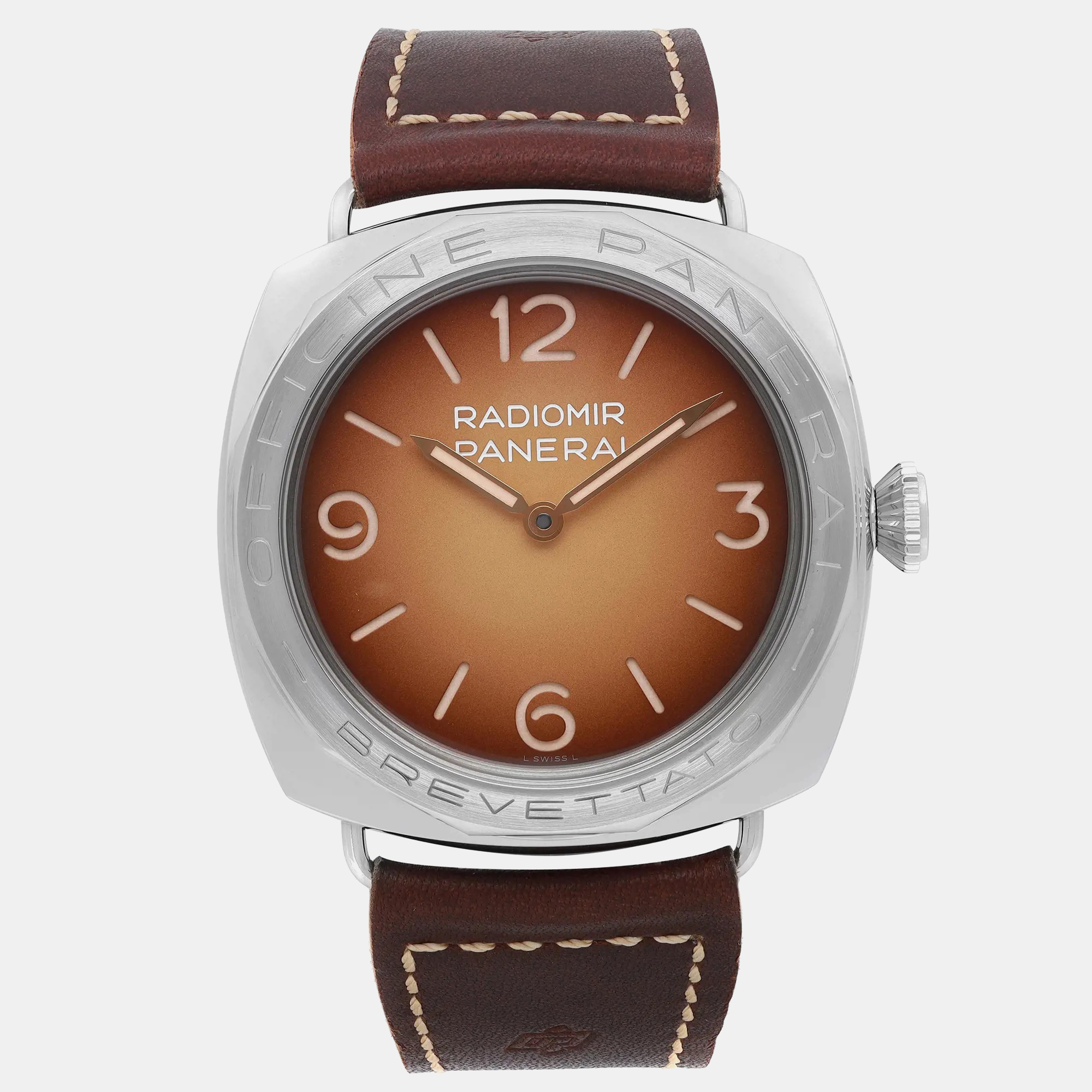 

Panerai Brown Stainless Steel Radiomir 3 Days PAM00687 Manual Winding Men's Wristwatch