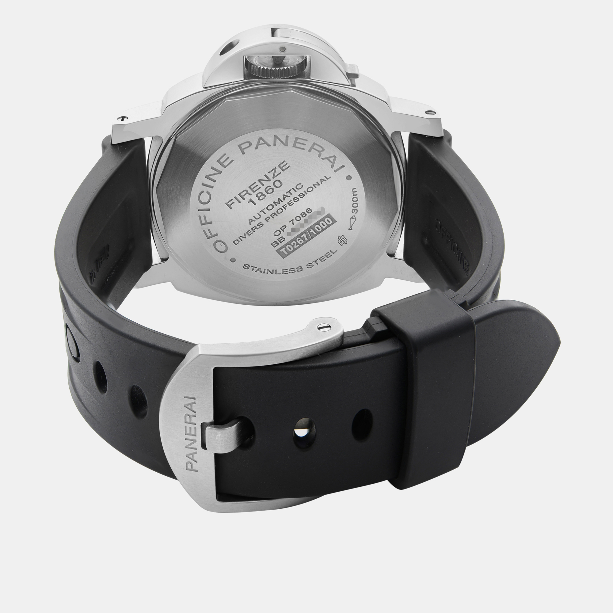 Panerai Black Stainless Steel Luminor Submersible PAM01024 Automatic Men`s Wristwatch 44mm 