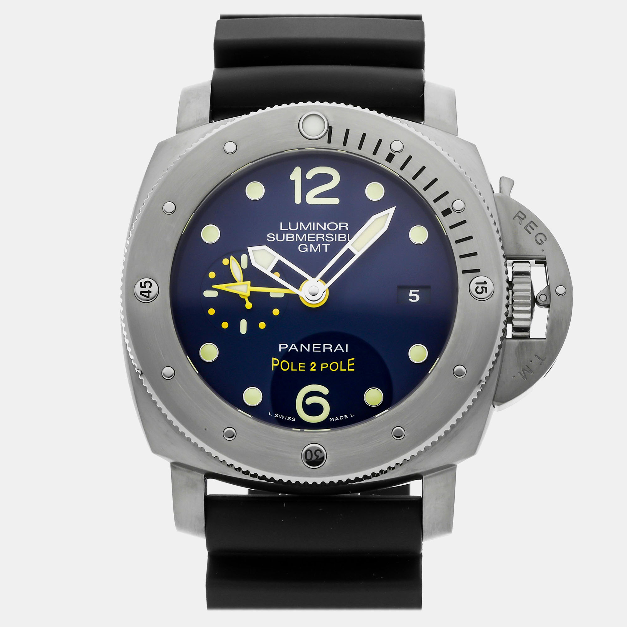 

Pre-Owned Panerai Luminor Submersible 1950 3 Days GMT PAM 47 mm, Blue